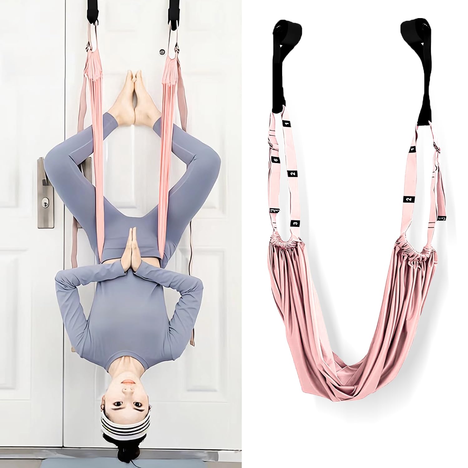 Yoga Door Swing - Yoga Strap, Backbend Training Stretching Rope with Door Anchor, Flexibility Trainer Stretching Equipment Assist Stretch Strap for Fitness Gymnastics Dance Aerial Yoga Ballet-image-42
