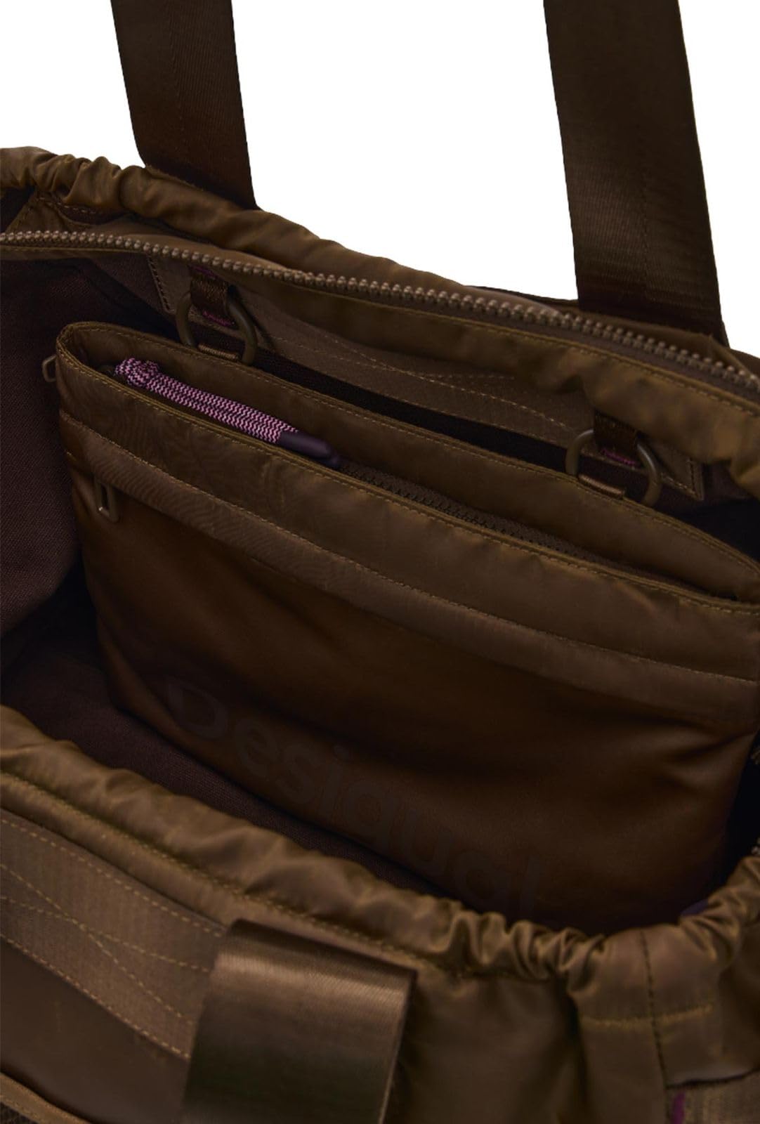 Desigual borsa shopper borsa a tracolla Neo Grunge Sula Shopping Bag Brown marrone scuro