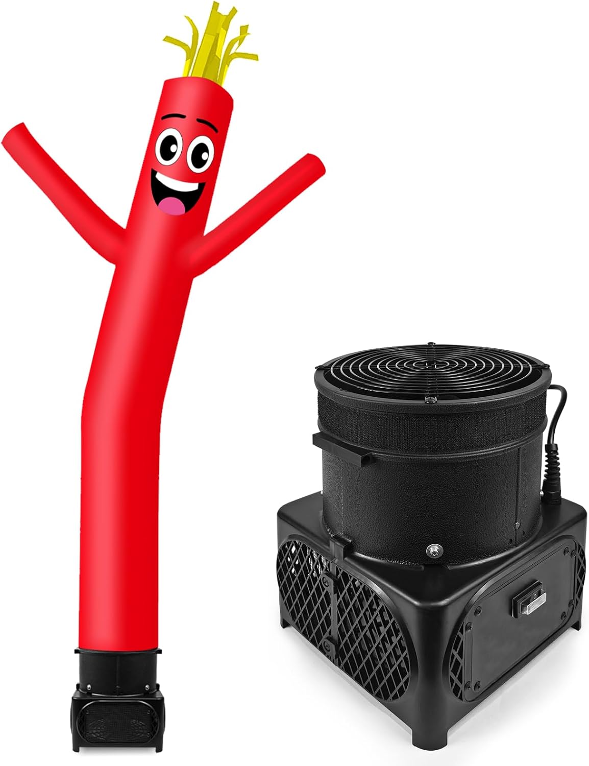 7FT Tall Inflatable Tube Man American Flag Wacky Wavy Dancing Guy with Weather-Resistant Blower (9''Diameter) for Outdoor Decoration Advertising Business Promotion