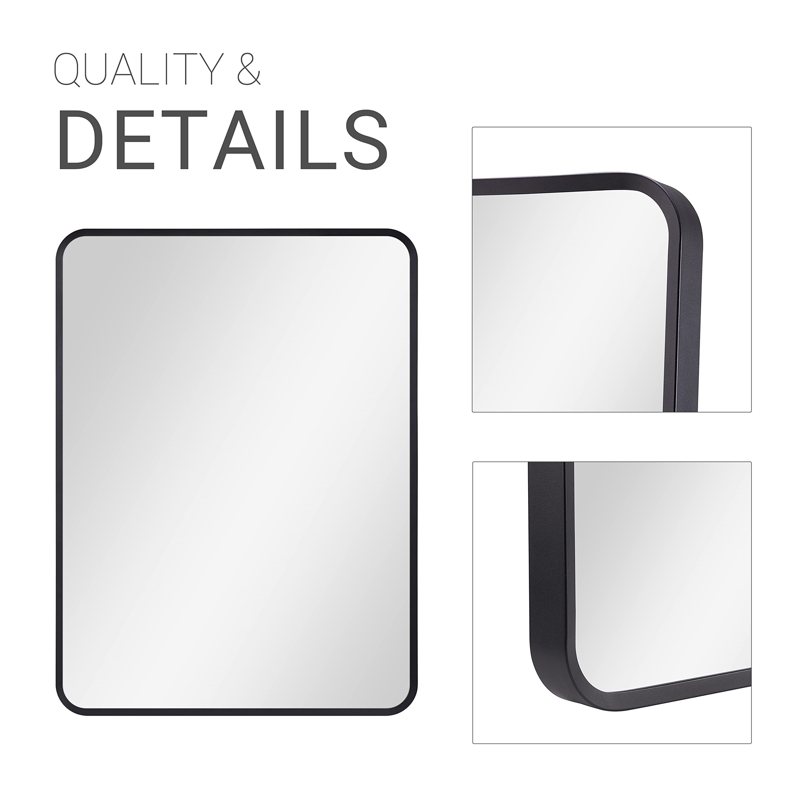 Paco Home Espejo Decorativo De Pared Tipo 2 - 56x66cm - Marco De Hierro Negro - Para Baño, Recibidor O Vestidor