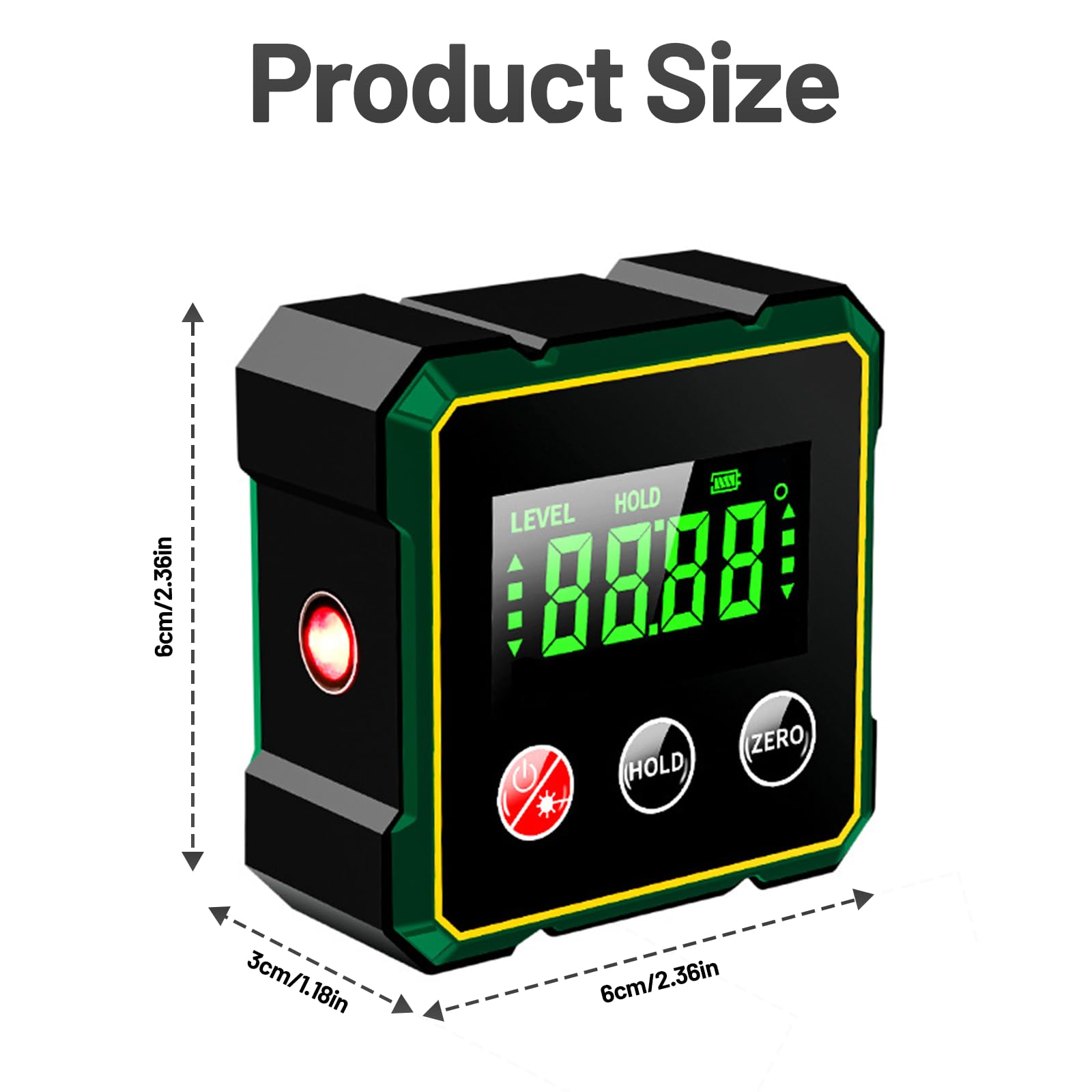 Digital Angle Finder, 4 Side Strong Magnetic Digital Angle Gauge Protractor with Laser - Image 2