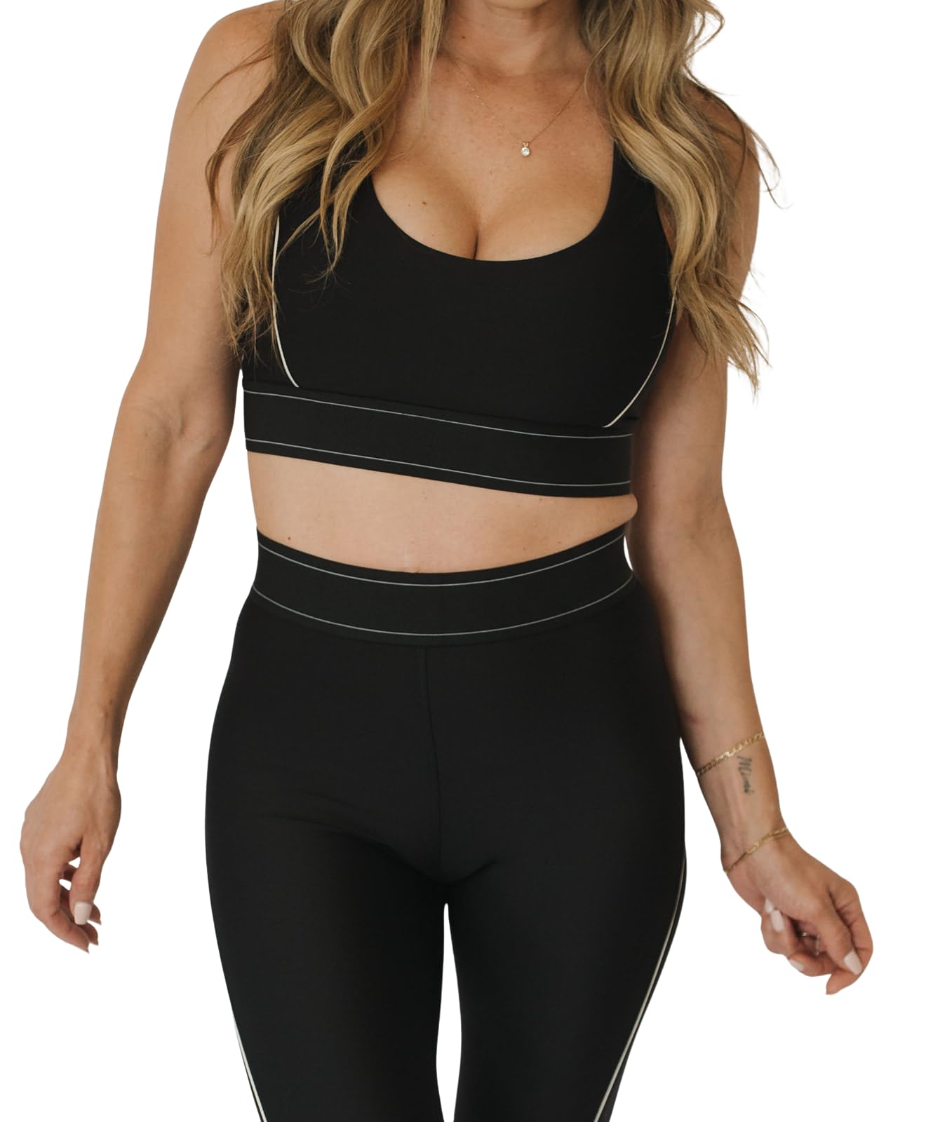 CHICAS Womens 2 Piece Workout Set Sculpted Fit Sports Bra and High Waisted Leggings Athleisure Activewear