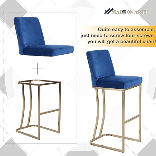 Miniatura 7 de MAISON ARTS Taburete de bar de altura de 24 pulgadas con respaldo para mostrador de cocina taburete tapizado moderno de piel sintética silla de bar