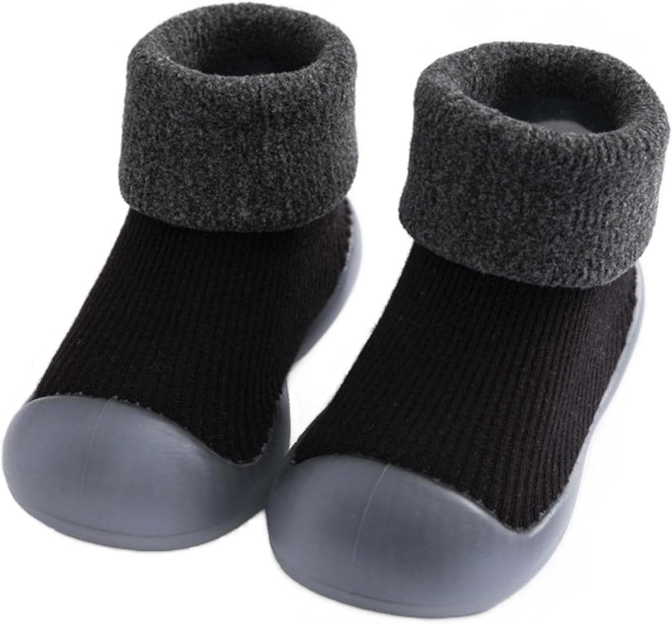 Non-Slip Baby Winter Sock Shoes Toddler Thermal First Walking Shoes Kid Pre-Walker Winter Warm Bootie Baby Slipper Socks with Rubber Soles Baby Girls Boys Soft Sole Shoe Socks Sneakers Trainers