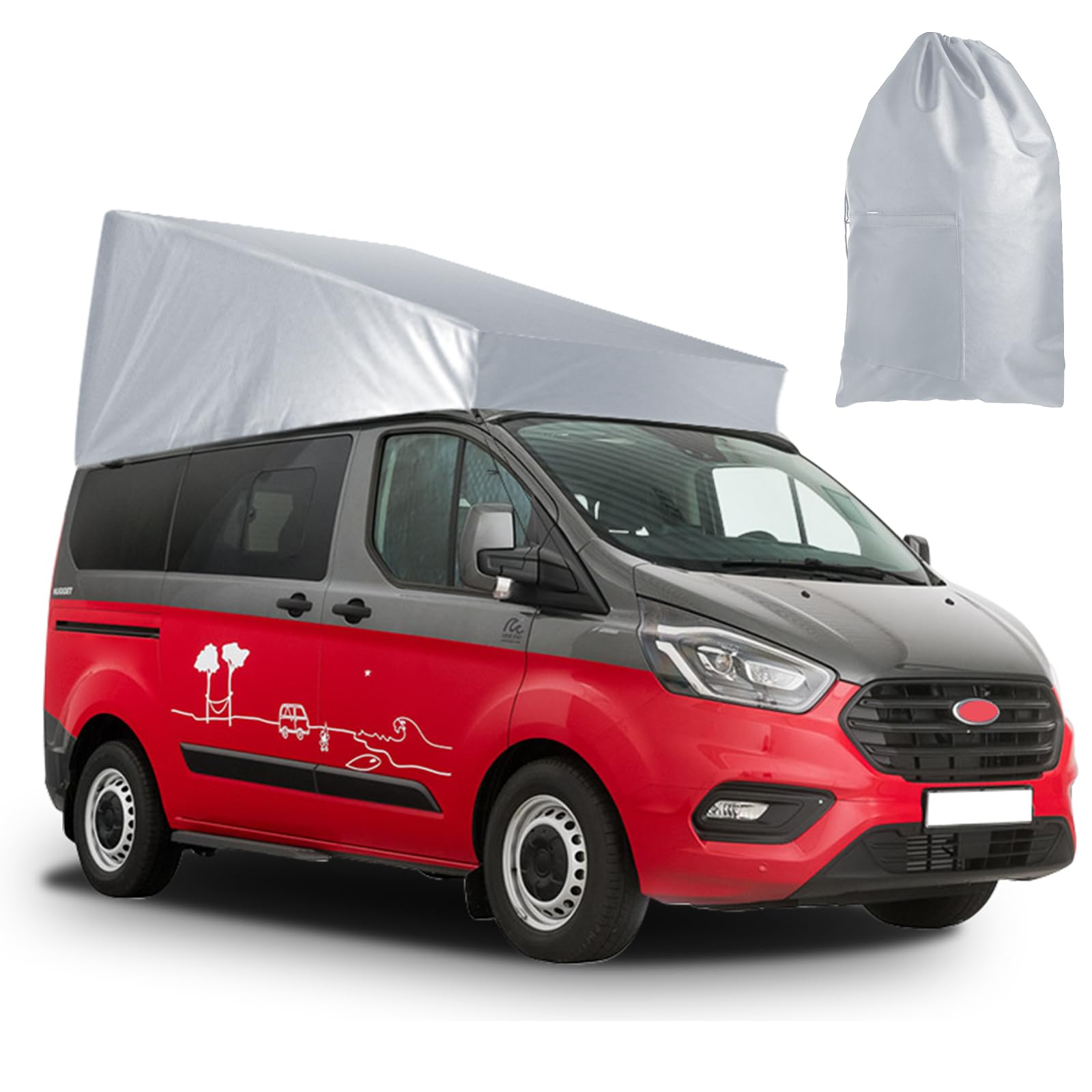 Protezione del Tetto Sollevabile Sostituzione per Ford Transit Custom, Tenda da Tetto per Camper con Protezione dalle Intemperie per Tetto a Scomparsa, Non Adatto per Tetti Ristrutturati