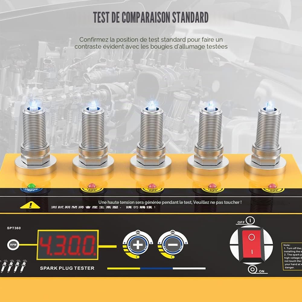 SPT360 testeur de bougie d'allumage automobile bougie d'allumage de voiture et outils d'allumage Scanner de Diagnostic détecteur de véhicule pour véhicules 12 V