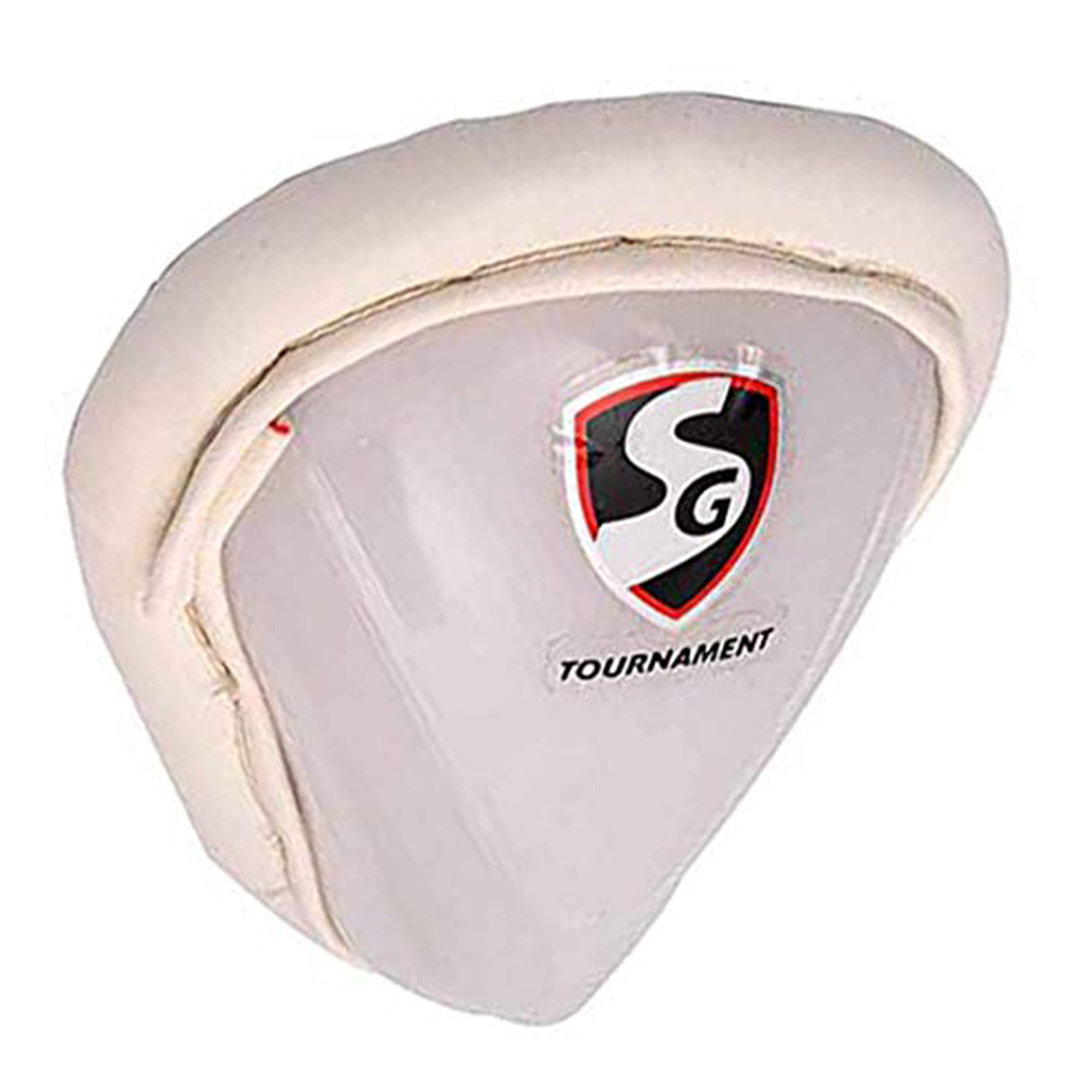 SG Protège-abdominaux Tournament (Blanc, Taille : Jeune) | pour Homme et garçon | Bordure Souple | Protection Guard