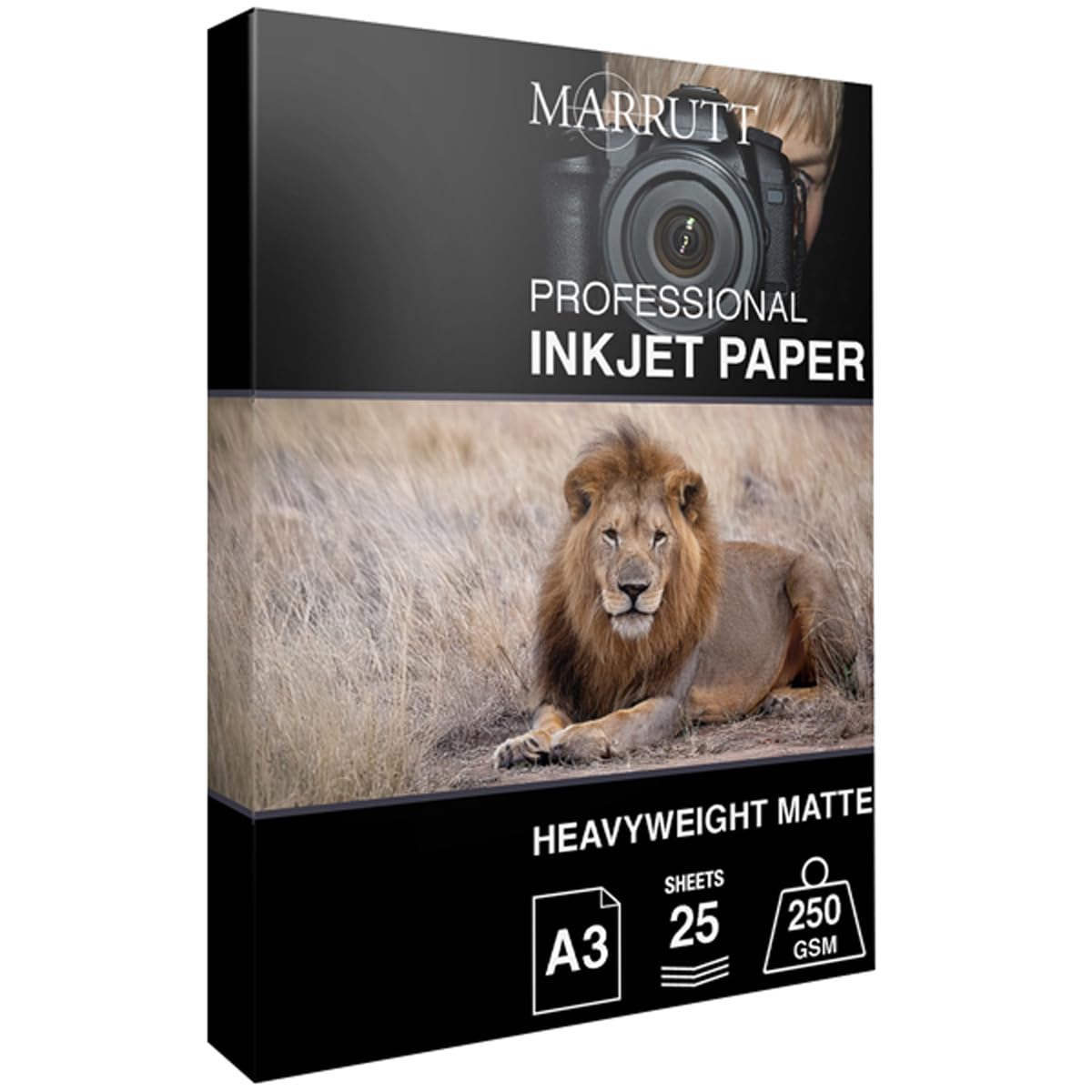 Marrutt 250gsm Heavyweight Matte Inkjet Photo Paper - A3 25 Sheets