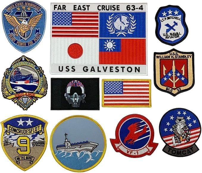 Miltacusa Pete Mitchell Far East Cruise Jacket Vest Patch [Iron on Sew on 11PC Bundle]