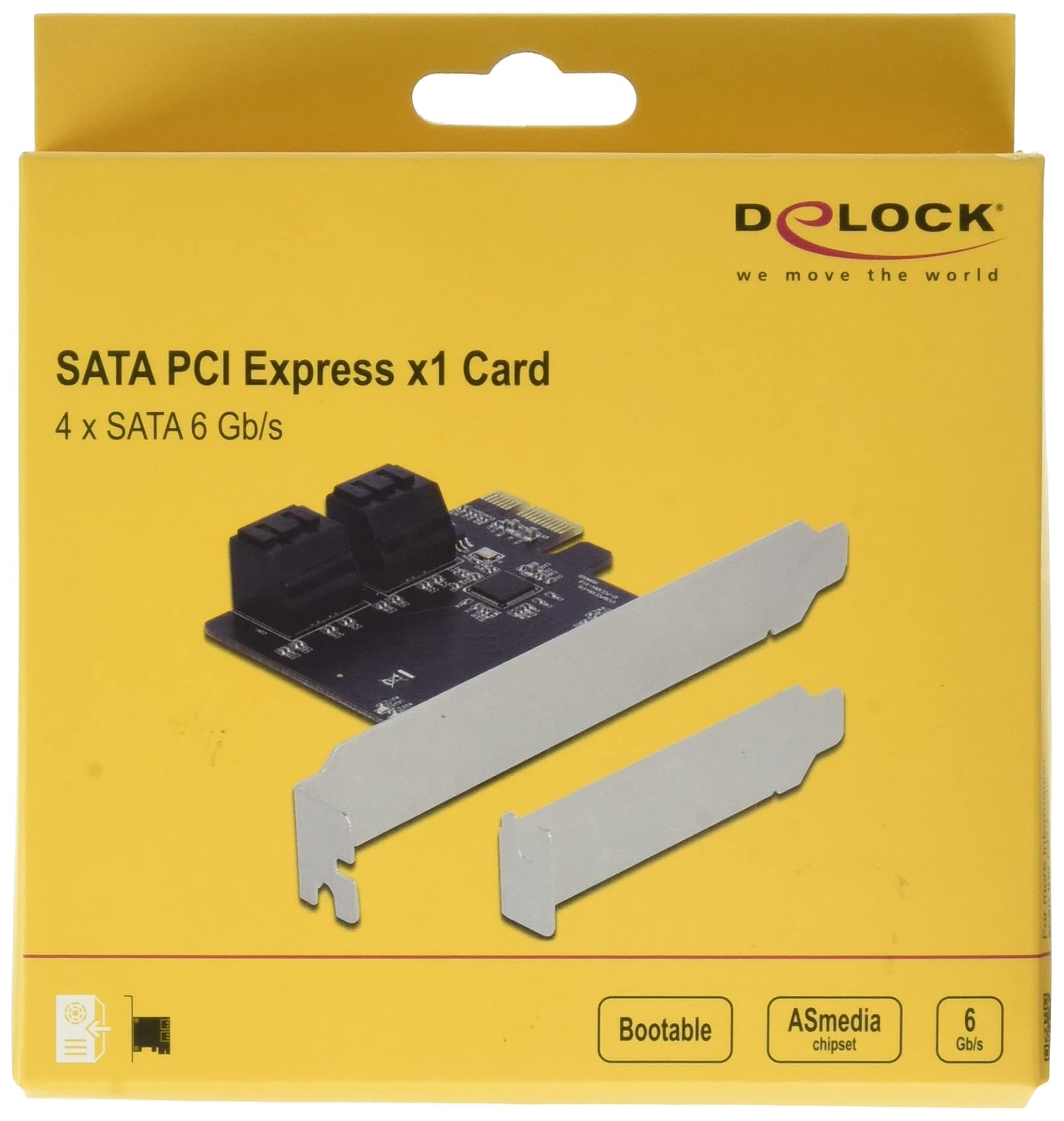 Delock 4 Port SATA PCI Express x1 Card - Low Profile Form Factor