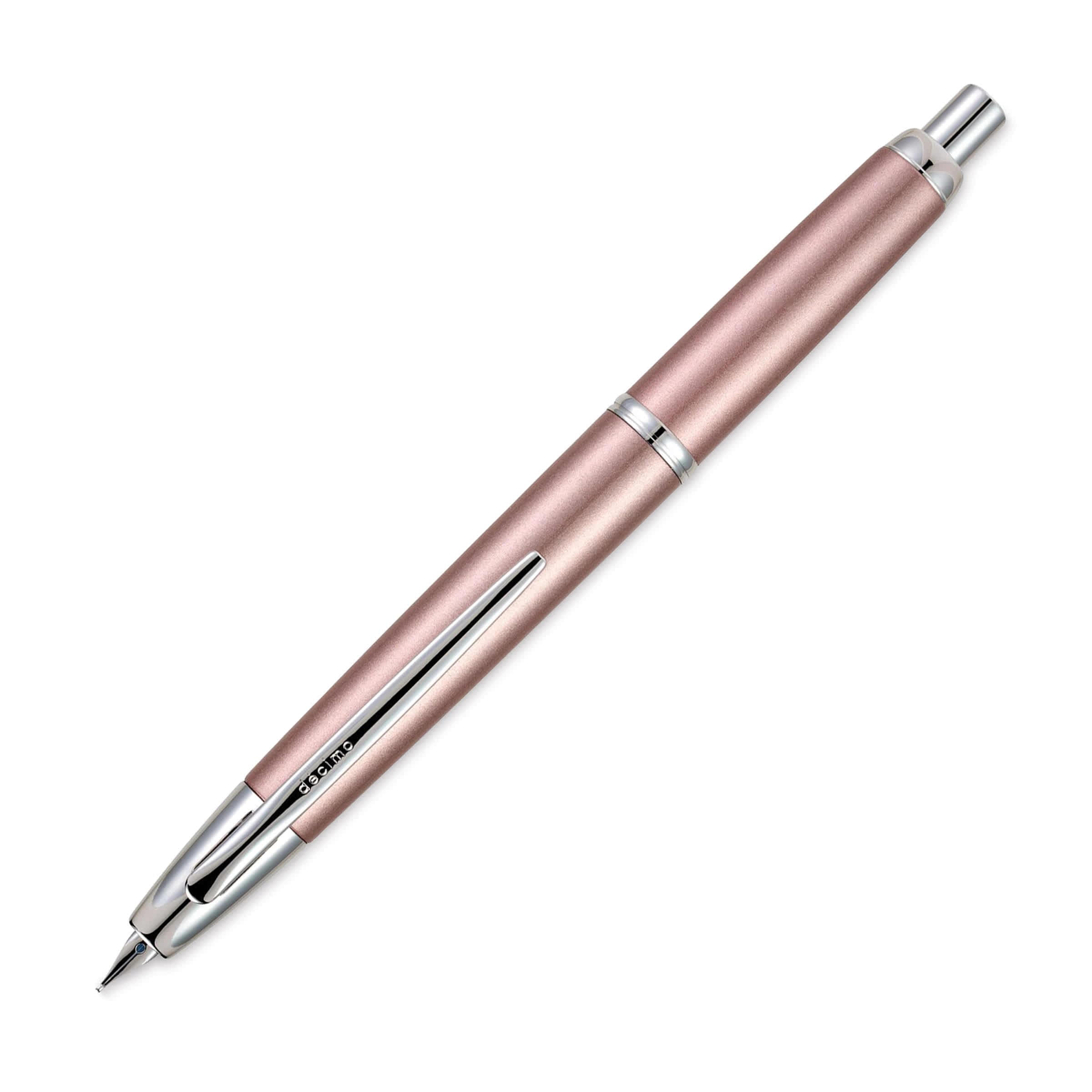 Pilot Vanishing Point Decimo Retractable Fountain Pen, Champagne with Rhodium Accents, Medium Nib (65348)