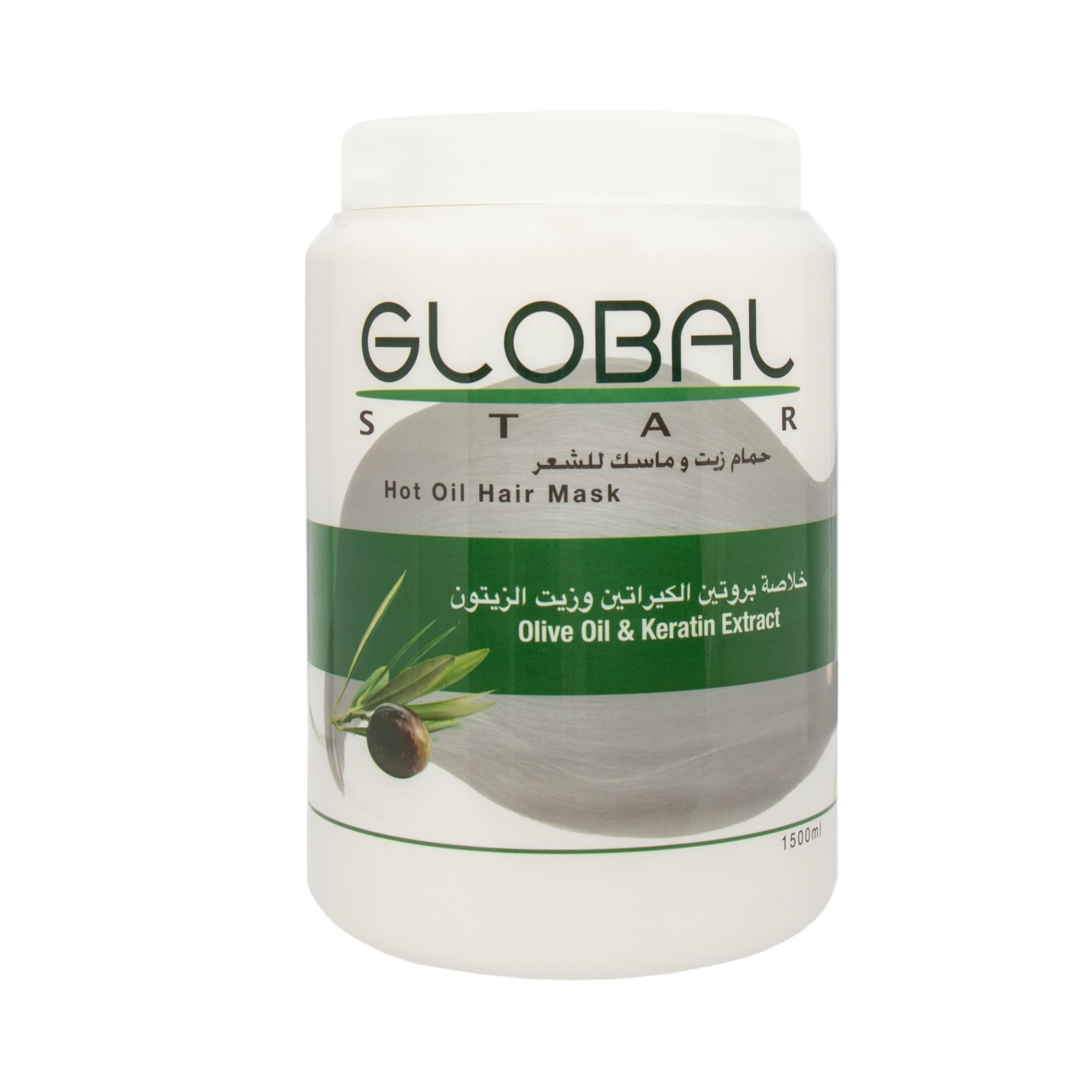 Global Star Olive Oil And Keratin Extract Hot Oil Hair Mask, 1.5 Litre, Multicolour