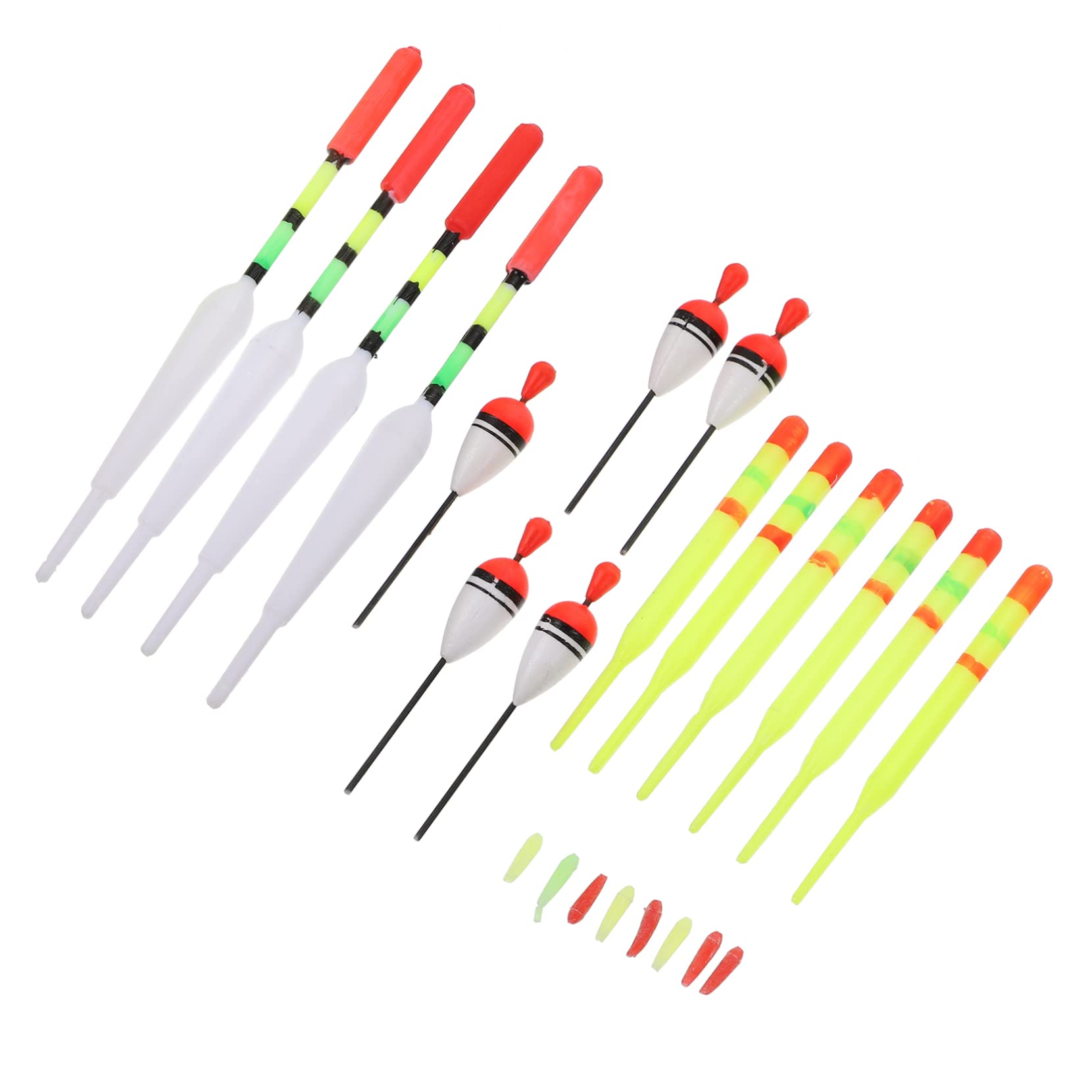 30pcs Fishing Float Fishing Tools Night Fishing Bobbers Float Fishing for Trout Glow in The Dark Bobbers Fishing Bobbers Glow Accessories Angling Buoy Foam Wooden Cork