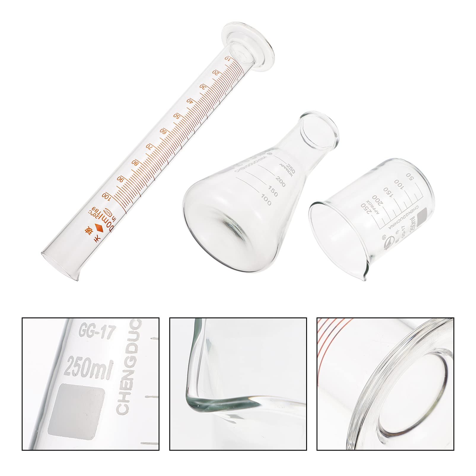 Set 3 Provette In Per Laboratorio - Capacità 50ml, 150ml, 250ml, Sicure Per Studenti - Foto 10