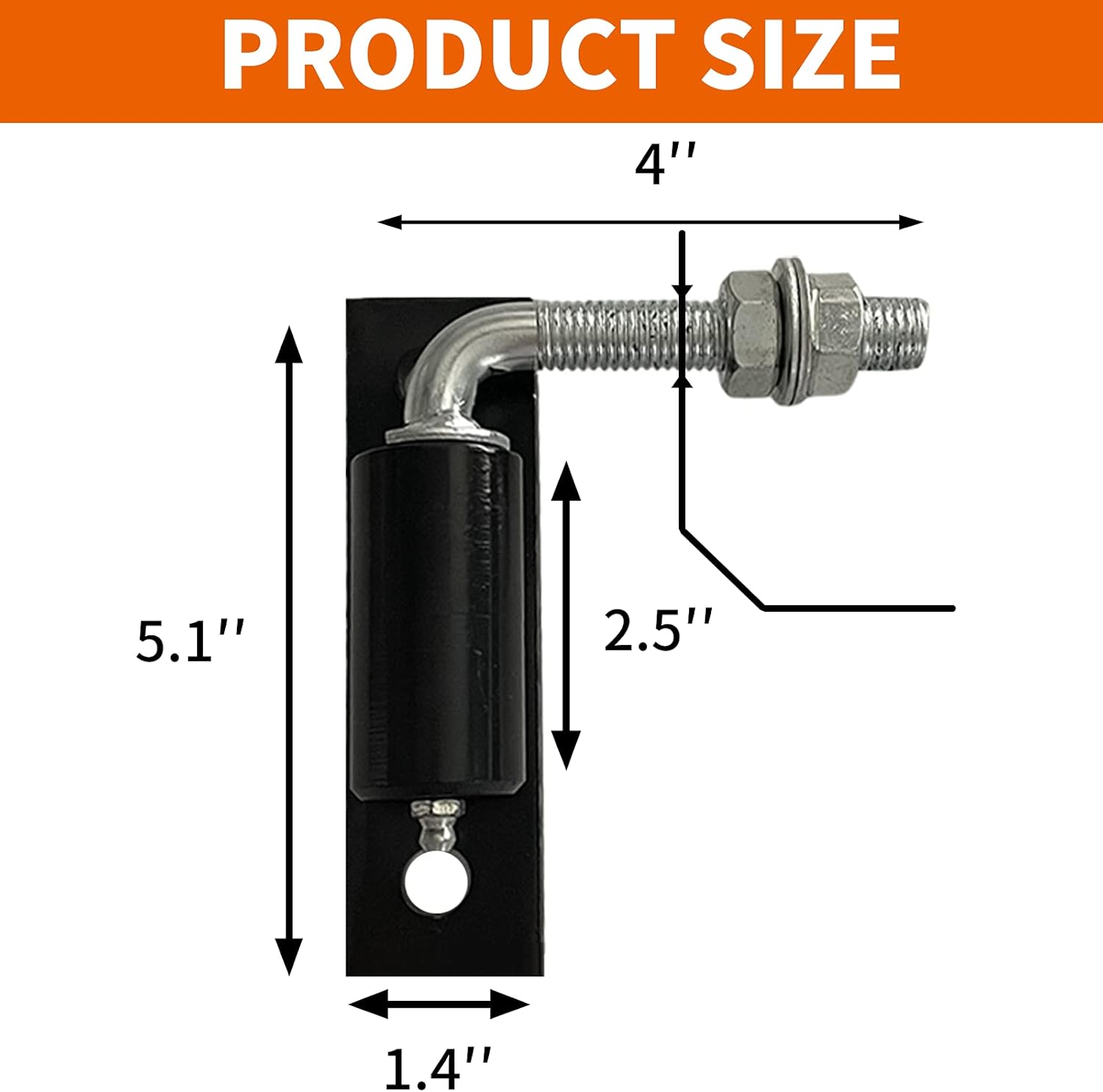 Steel J-Bolt Hinge Doors Gates 1/2 Inch Heavy-Duty Welded Hinge Heavy-Duty Driveway Gates for Welding on Larger Iron or Steel Gates, 2 Packs