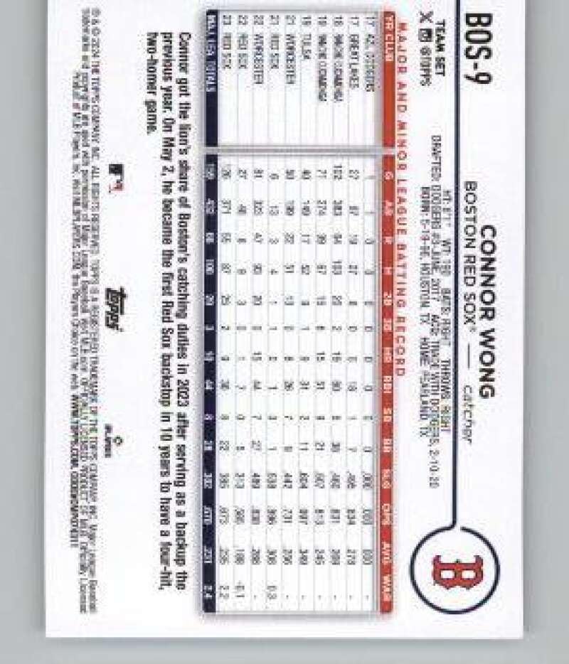 2024-Topps-From-Team-Set-Boston-Red-Sox-BOS-9-Connor-Wong-Boston-Red-Sox-MLB-Baseball-Trading-Card