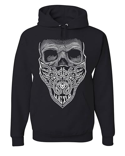 Tee Hunt Bandana Skull Hoodie Badass Gangsta Swag Dead Sweatshirt