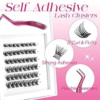 Vista 2 de FADLASH Juego de extensiones de pestañas autoadhesivas, no necesita pegamento, pestañas prepegadas, extensiones de pestañas fáciles de aplicar, sin