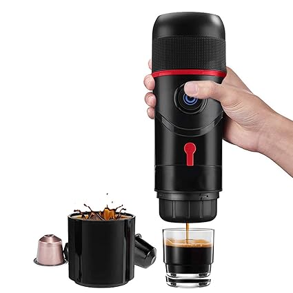 ADIUM Coffee Maker, Lightweight One Button Opening Automatic Closing High Temperature Warning Capsule Coffee Machine, Portable for Car, Hotel Home, Office'