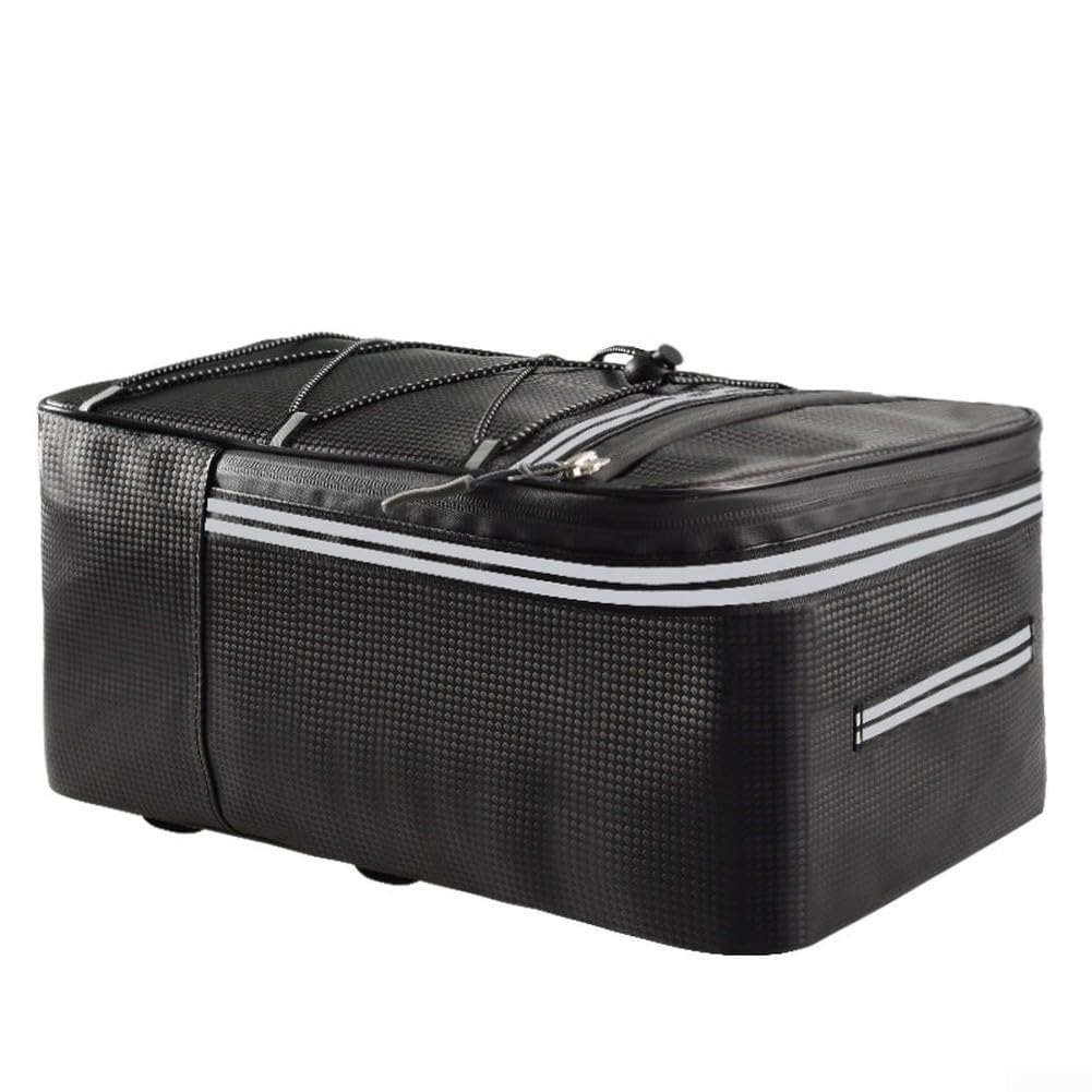 Dolvitrny Bicycle Rear Seat Bag Waterproof Bike Pannier 15L Cycling Luggage Carrier with Reflective Strips PU Leather Storage(15L)
