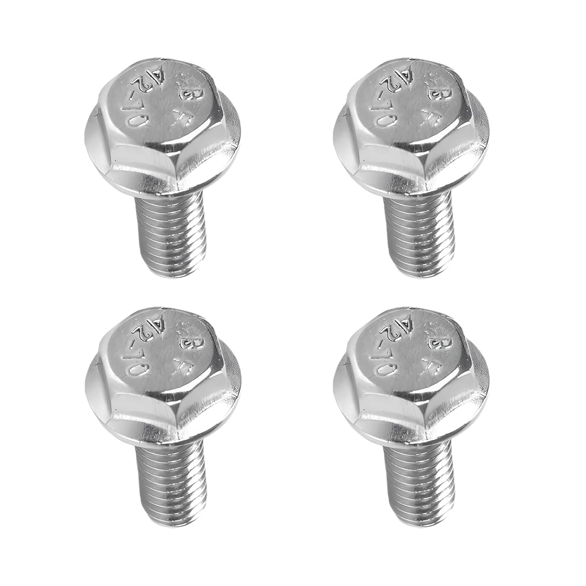 KVAEY 4 PCS Car Top Front Skid Plate Bolts, 304 Stainless Steel 12mm Hex Head Flanged Hexagon Screws, Bolts Compatible with 4Runner Land Cruiser Sequoia Tacoma, Car Accessories (4 PCS)