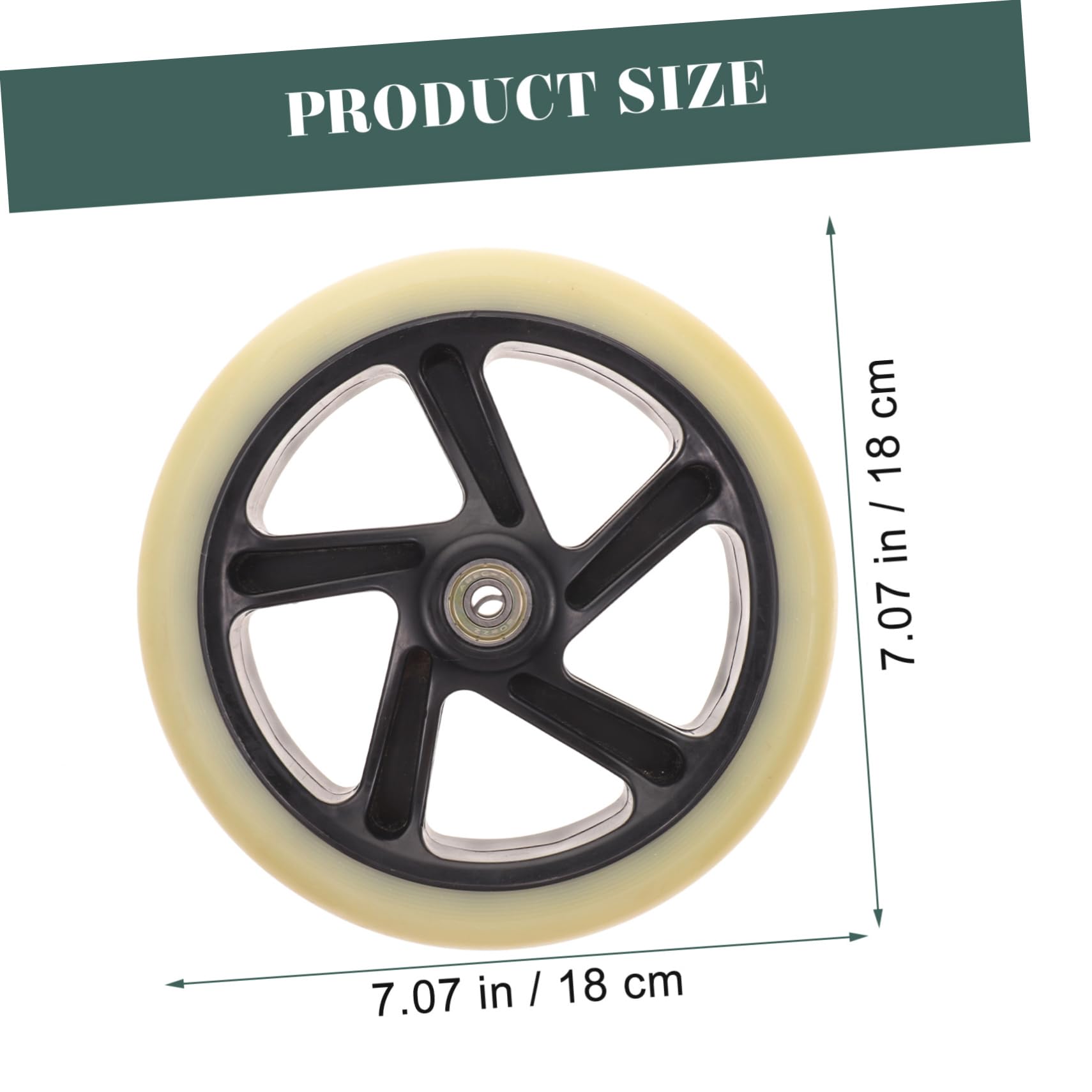 HANABASS Scooter Solid Tires Replacement 2pcs Pu Wheels Bearings for Stunt Scooters 180mm Skateboard Wheels Easy Install