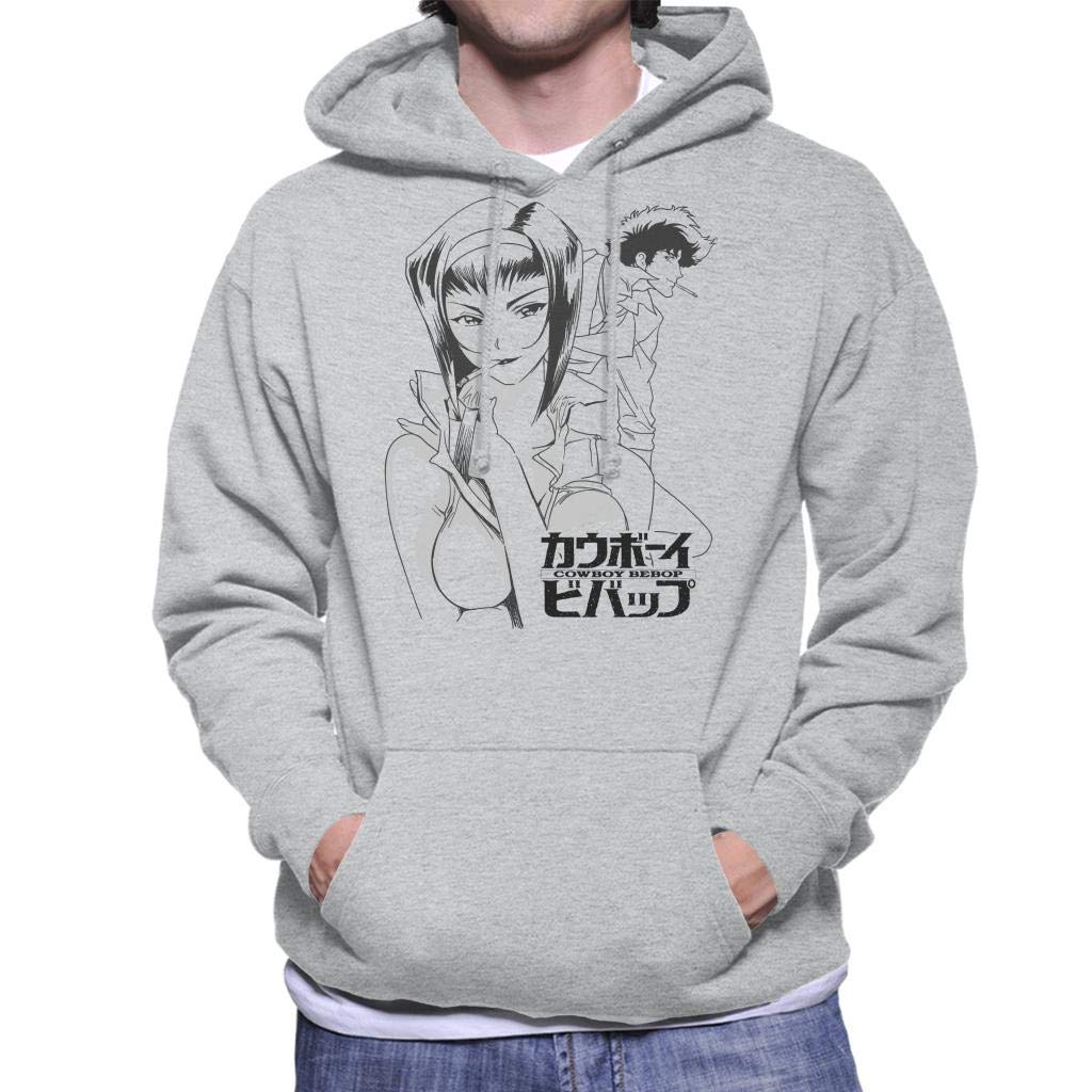 Spike and Faye Smoking Montage Cowboy Bebop Men Hoodie Sweatshirt Long Sleeve