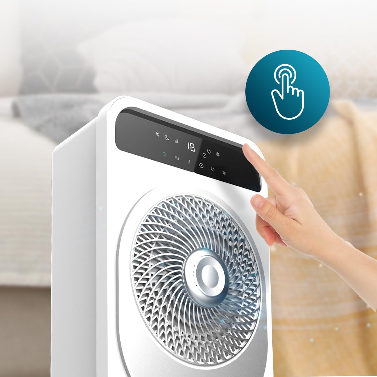 Cecotec - Verdunstungskühler mit EnergySilence 5000 Cool Wave Fernsteuerung 28W, DC Motor, 5L Tank, LED Display, Touch Control, 12 Geschwindigkeiten, 9h Timer, 360º Oszillation