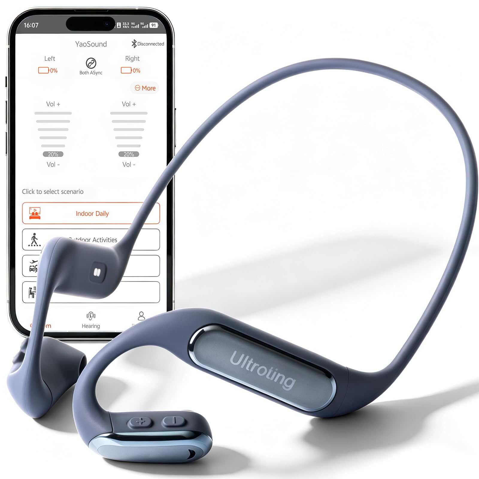 Photo 1 of OTC Hearing Aids for Seniors & Adults with Noise Cancelling, Open Non-In-Ear Design for Mild to Moderate Hearing Loss, Bluetooth, Yaosound APP, 3 Custom Modes, Independent Volume Control
