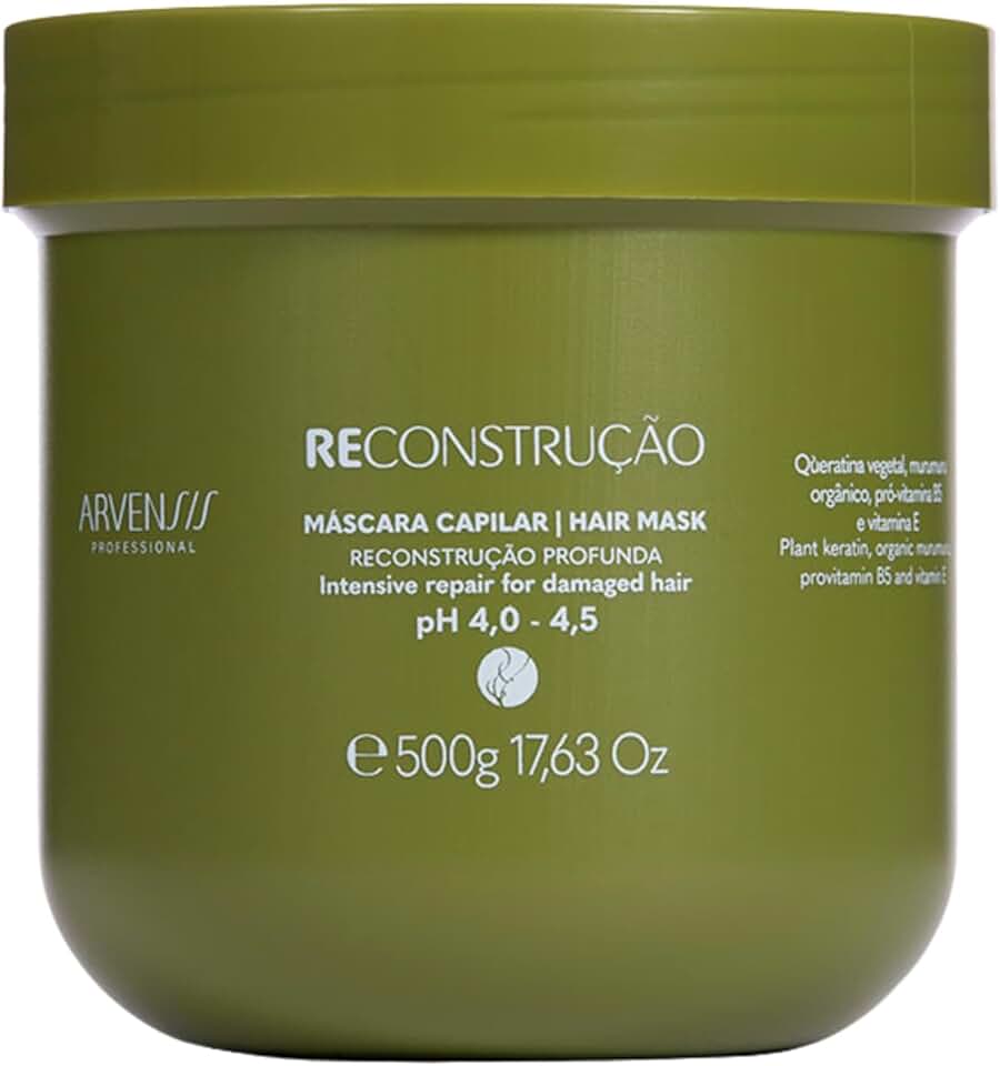 Arvensis – Máscara Capilar Reconstrução 500g | Força, Brilho, Reconstrução Profunda, Vegana, Para Cabelos Danificados