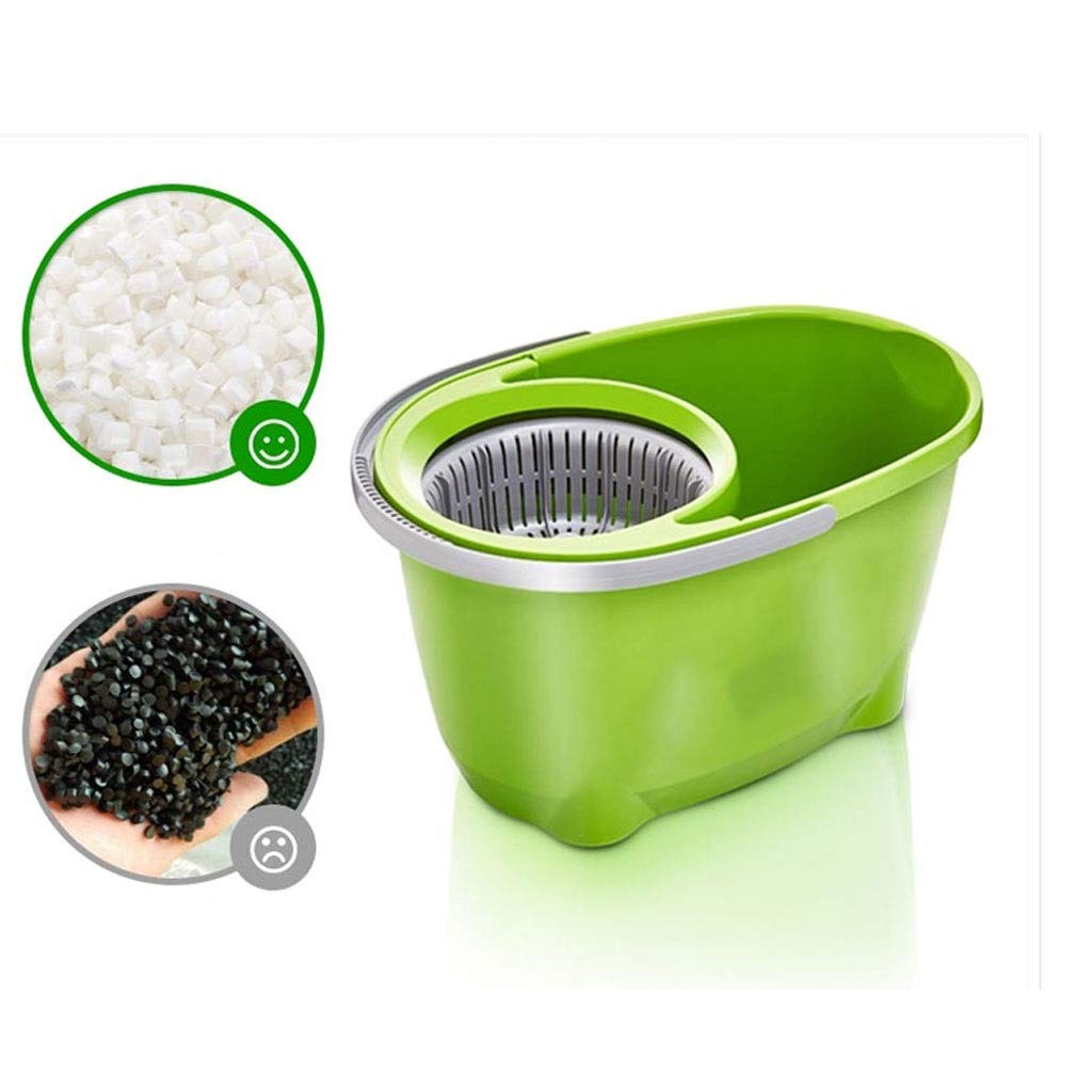Fregona giratoria, fregona giratoria 360 de Acero Inoxidable, Sistema de Limpieza de Suelo de Cubo con recambios de Cabezal de Repuesto de Microfibra To Pursue Happiness