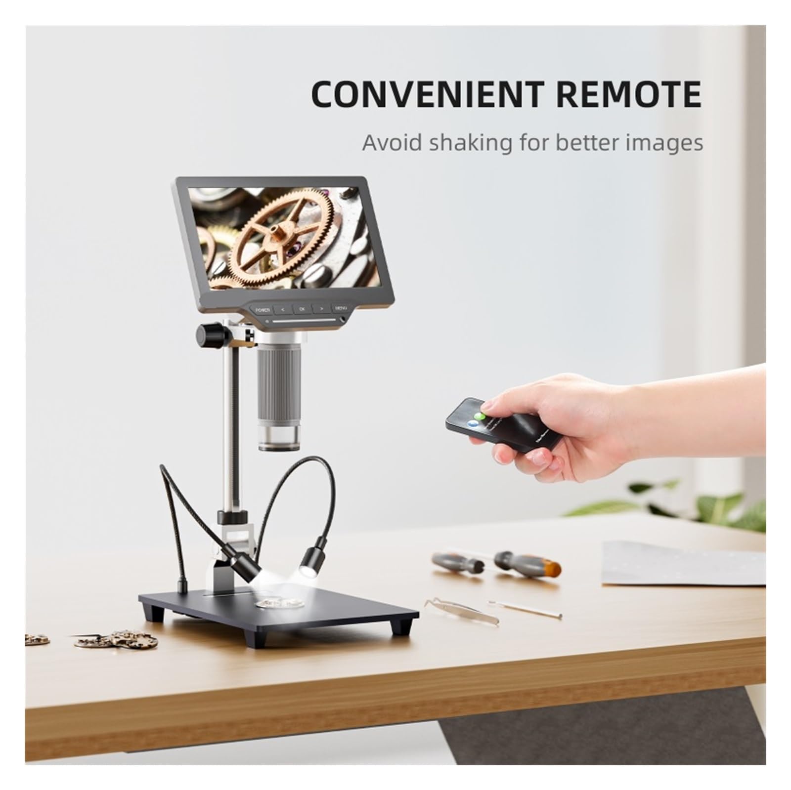 USB Digital Microscope 7 Inch Large Color LCD Screen Inspection DM201 SE 12MP 1-1200X Continuous Amplification Magnifier
