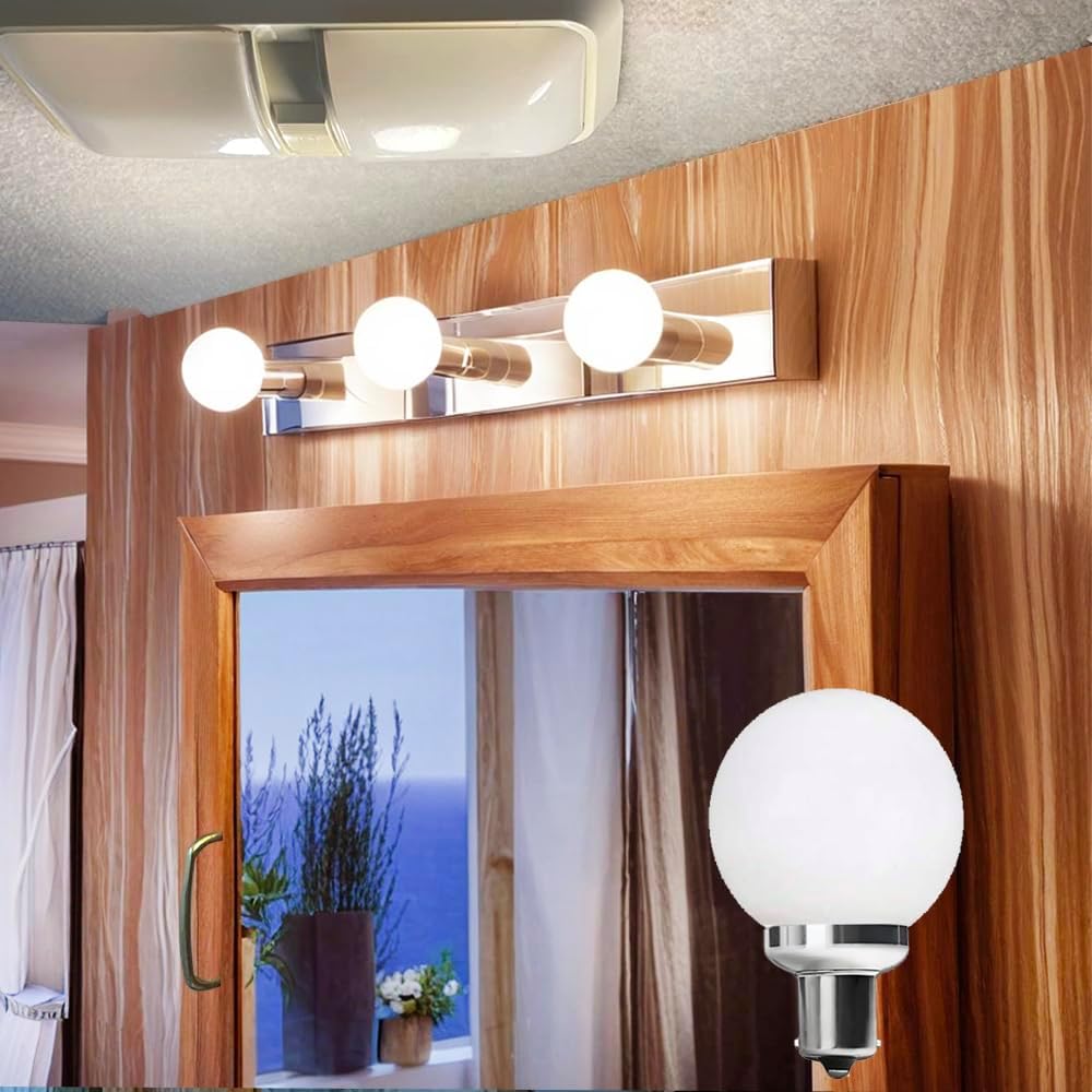 1156 1141 20-99 Vanity Bulbs RV LED Light Bulbs BA15S Single Contact Bayonet Base for RV Camper Travel Trailer Motorhome Marine Boat Wide Input Voltage Warm White 3000K 3-Pack