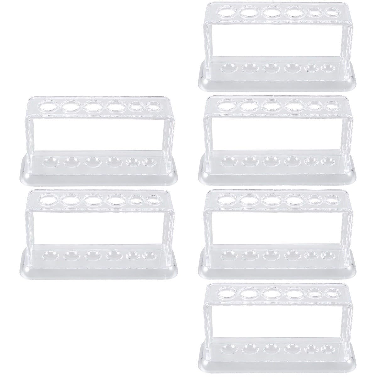 SOLUSTRE 6pièces Support De Tube à Essai Transparent Pour Scolaire Rack Professionnel à Compartiments Pour Expériences Scientifiques