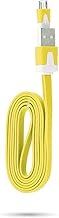 Shot Case – Cable Cargador para Mando Playstation 4 PS4 USB/Micro USB 1 M Noodle Universal Conector (Color Amarillo)