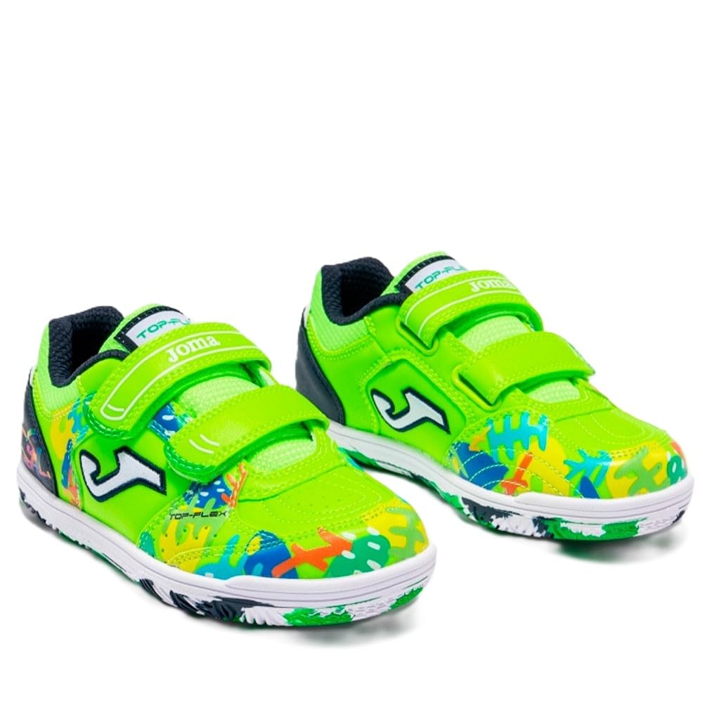 Joma Top Flex JR 2611 Verde Flúor Indoor Zapatillas Fútbol Sala