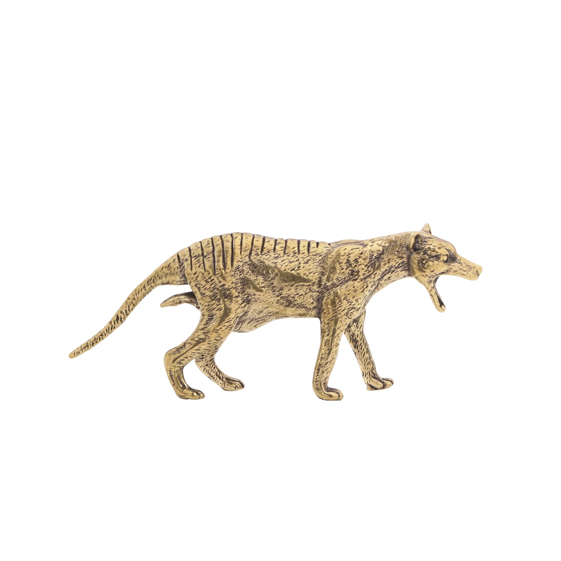 NGDFGR Brass Fierce Hunting Wolf Dog Miniature Statue,Metal Animal Wolf Sculpture Desktop Ornament Home Bonsai Micro Landscape Decr Accessories