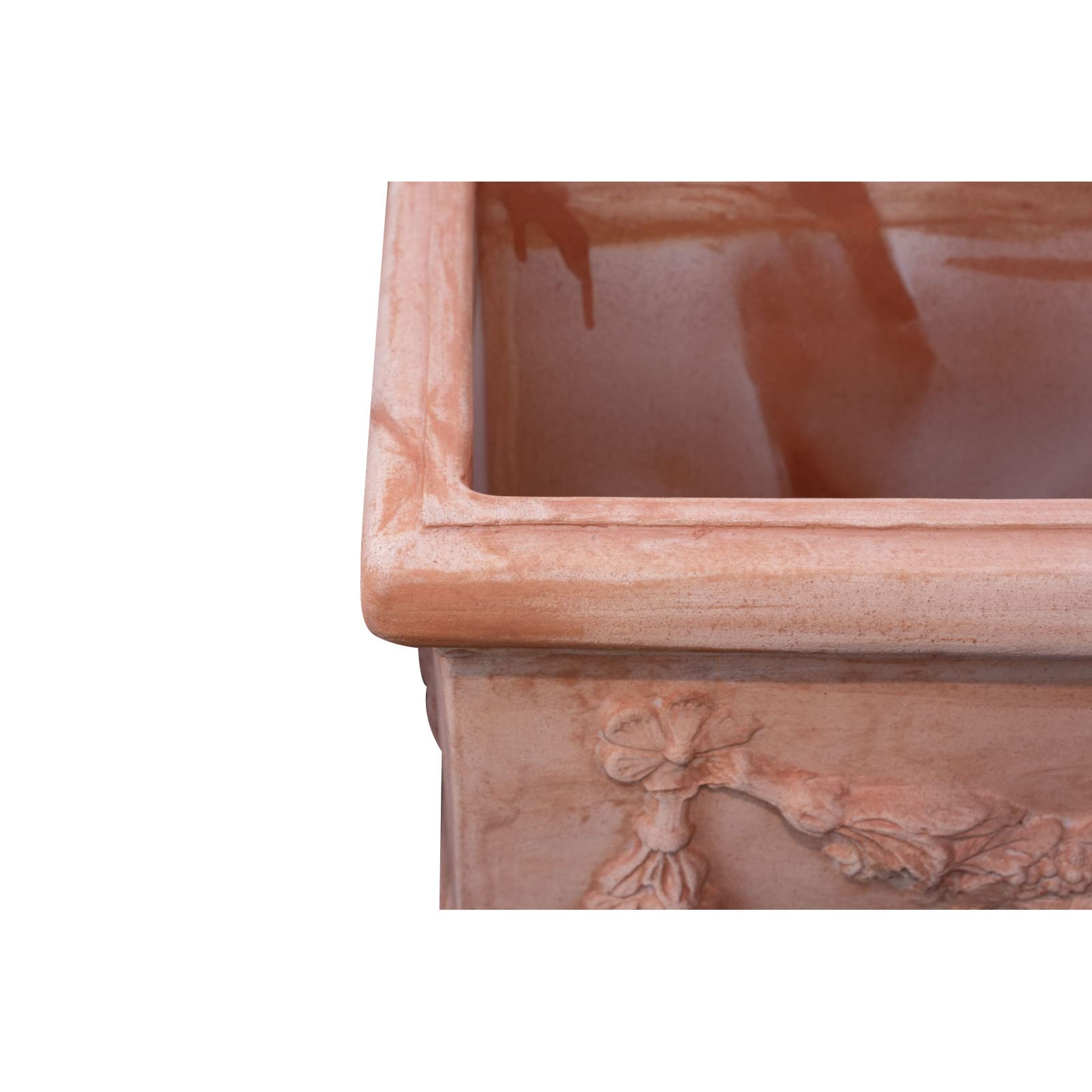 Biscottini Fioriera da esterno 80x36x37 cm | Vaso terracotta Made in Italy | Fioriere da esterno grandi artigianali