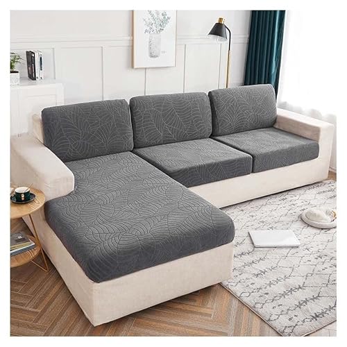YXZN Housse de Coussin de Siège de Canapé Extensible 3/2/1 Place Housse de Coussin de Canapé d'angle Impermeable Jacquard Spandex pour Canapé Lavable en Machine (Color : #1, Size : Back Pillowcase) Cover