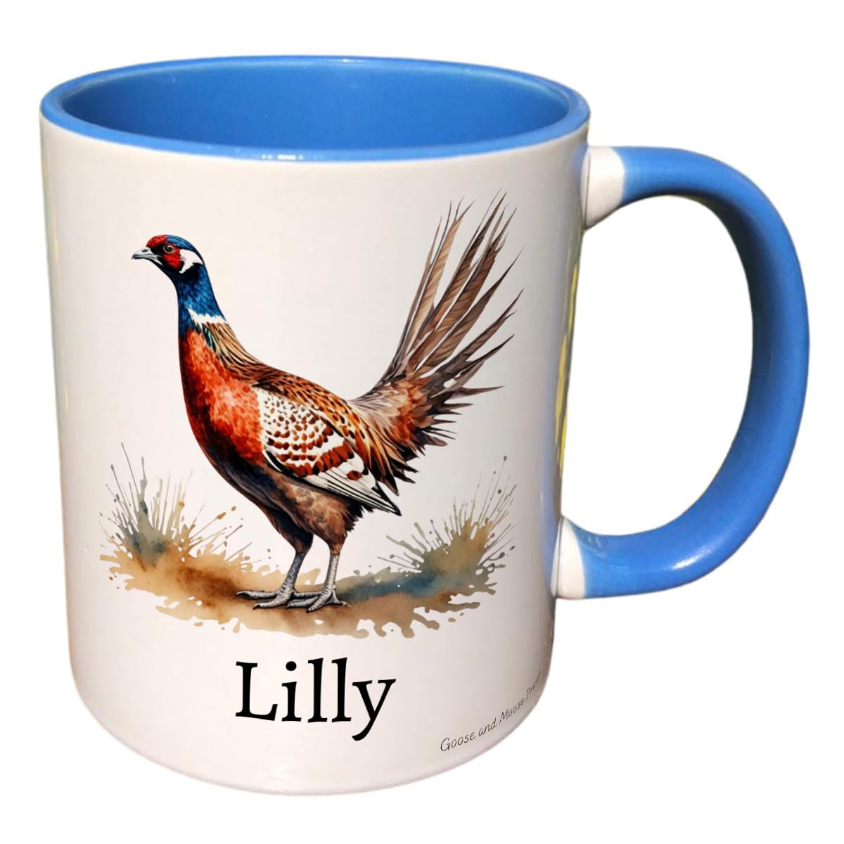 Personalised Pheasant Mug, Gift for Wildlife Spotter, Thank you Present for Pheasant Lover, Housewarming Coffee Cup, Country Kitchenware (Red)