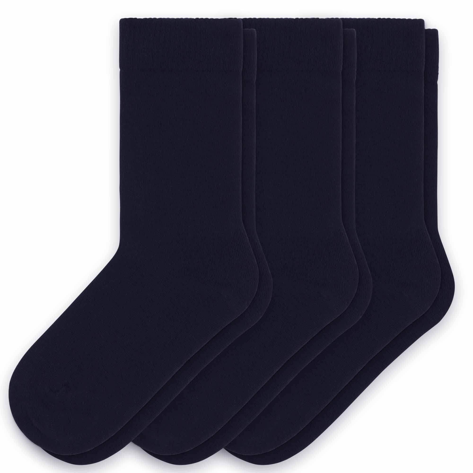 Sugar Free Sox Health & Comfort Womens Diabetic Crew Socks 3 Pack (9-11, Navy)