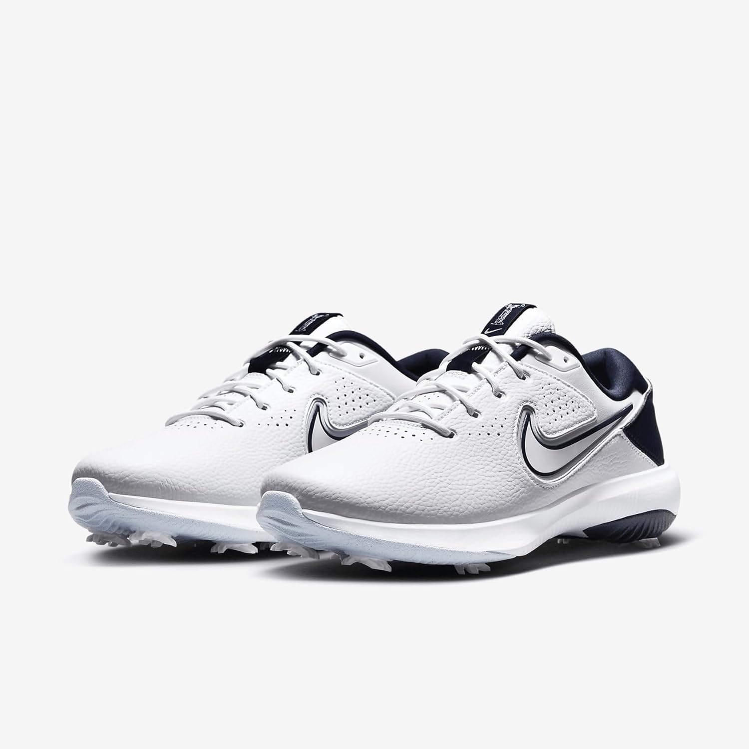 Nike Victory Pro 3 Men's Golf Shoes (Wide) (DX9028-102, White/Obsidian/Aquarius Blue/Football Grey) Size 7