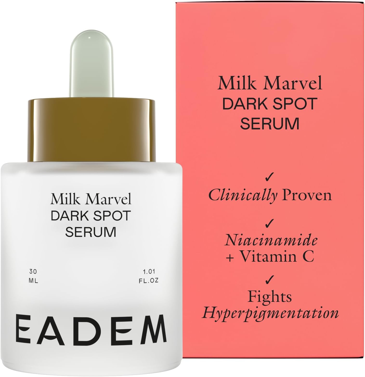 Milk Marvel Dark Spot Serum, Vitamin C Face Serum Infused with Niacinamide, Dark Spot Remover for Face and Body, Natural Dark Spot Corrector for Skin Care, 1 oz
