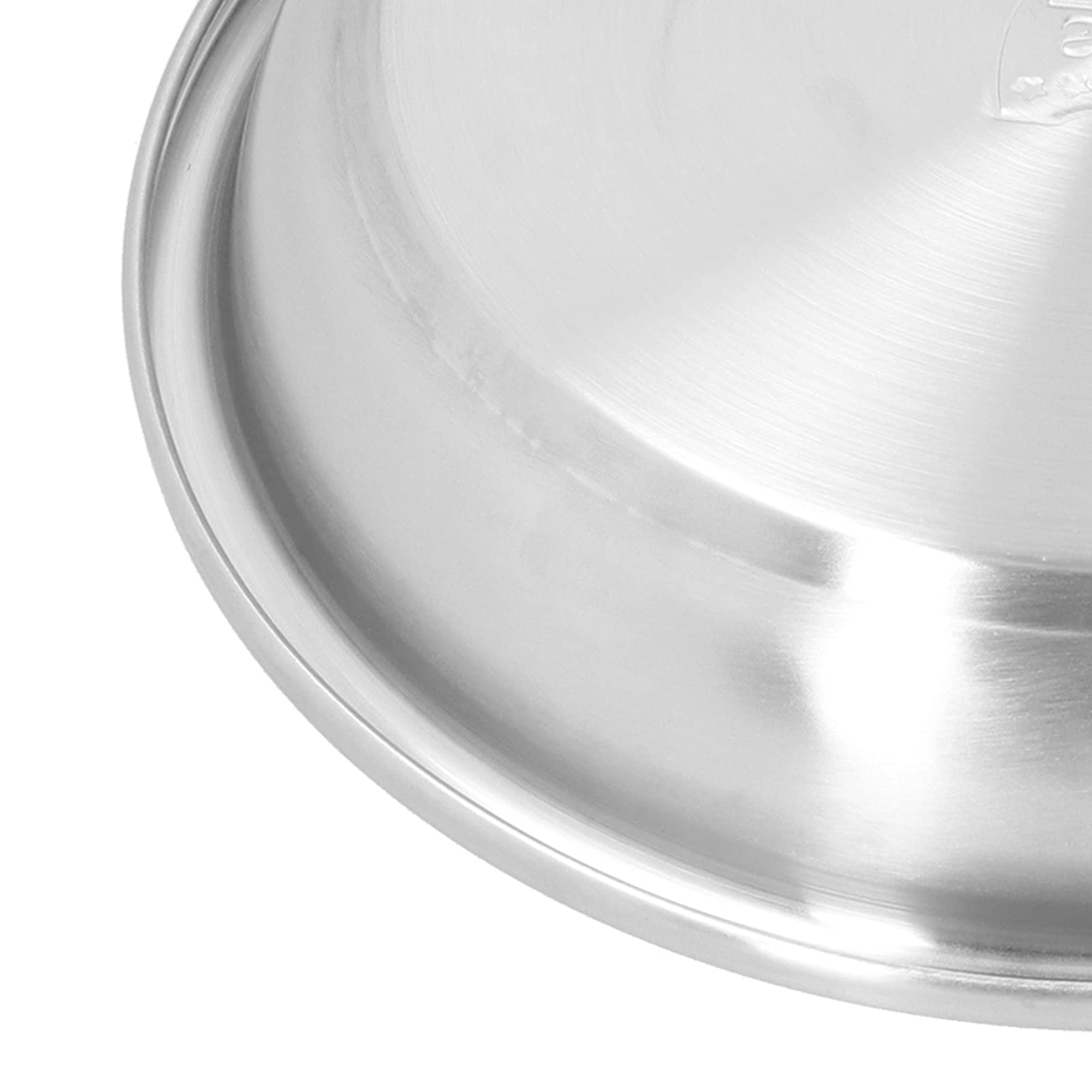 BORDSTRACT Piatti da Portata In Acciaio Inox, Piatti Rotondi Grandi e Resistenti, Ciotole Profonde per Minestra, Insalata, Antipasti, Dessert, Cibo da Campeggio, Cucina e Casa(26cm)