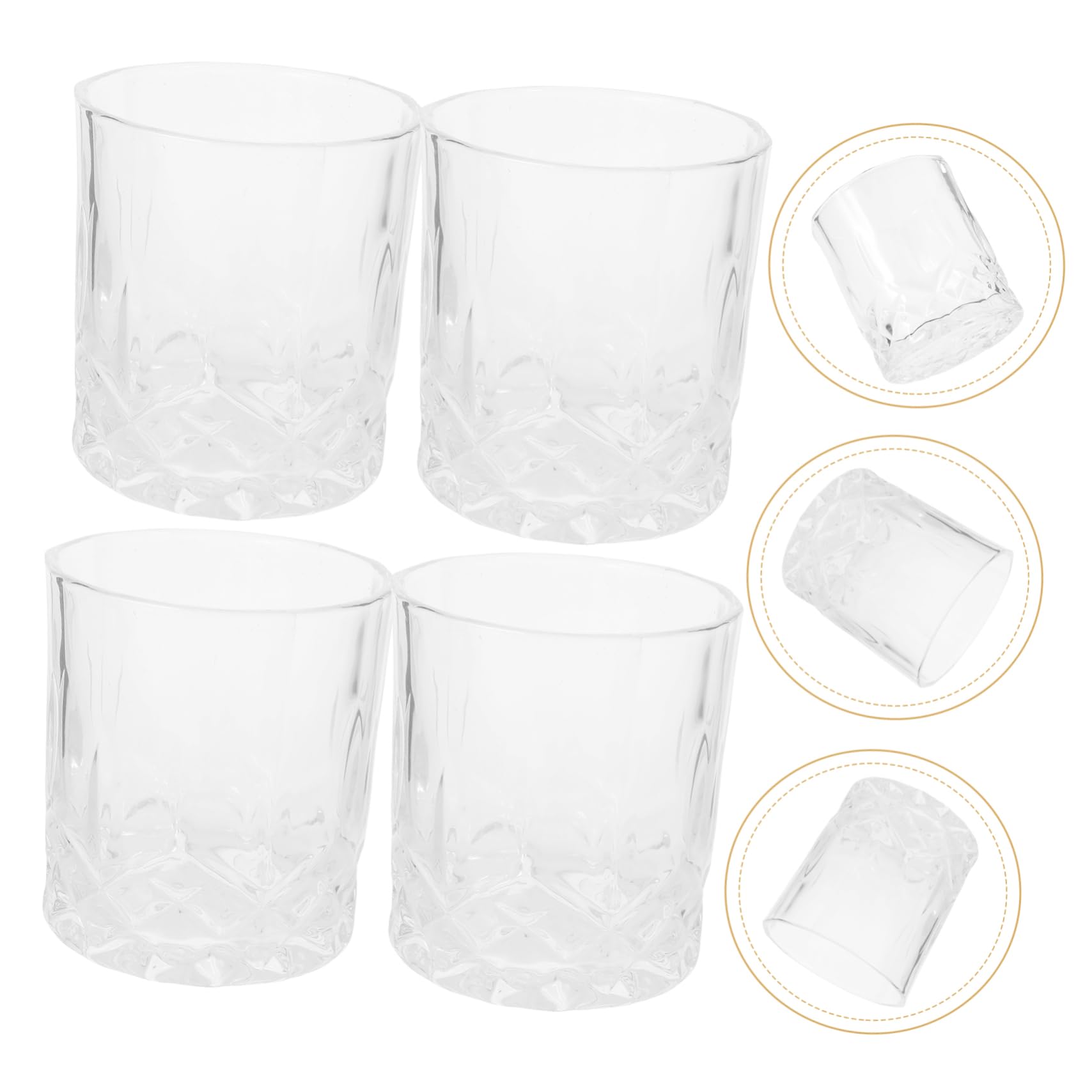 Cabilock 4piezas Copa De Vino Grabada Vaso De Whisky Copas De Vino Delicadas Para Uso Bar o Casa Multifunción