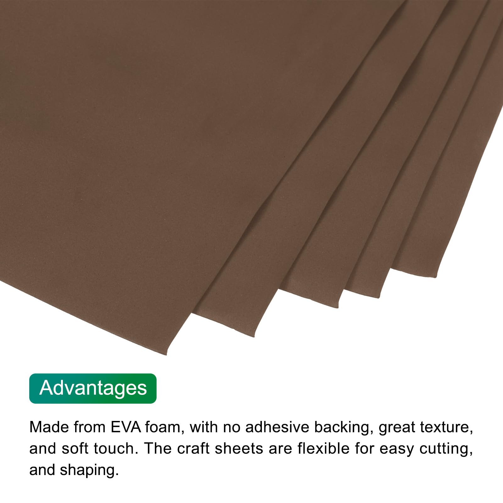 QUARKZMAN Lot de 10 Feuilles Feuilles de Mousse EVA Marron 90 cm x 50 cm