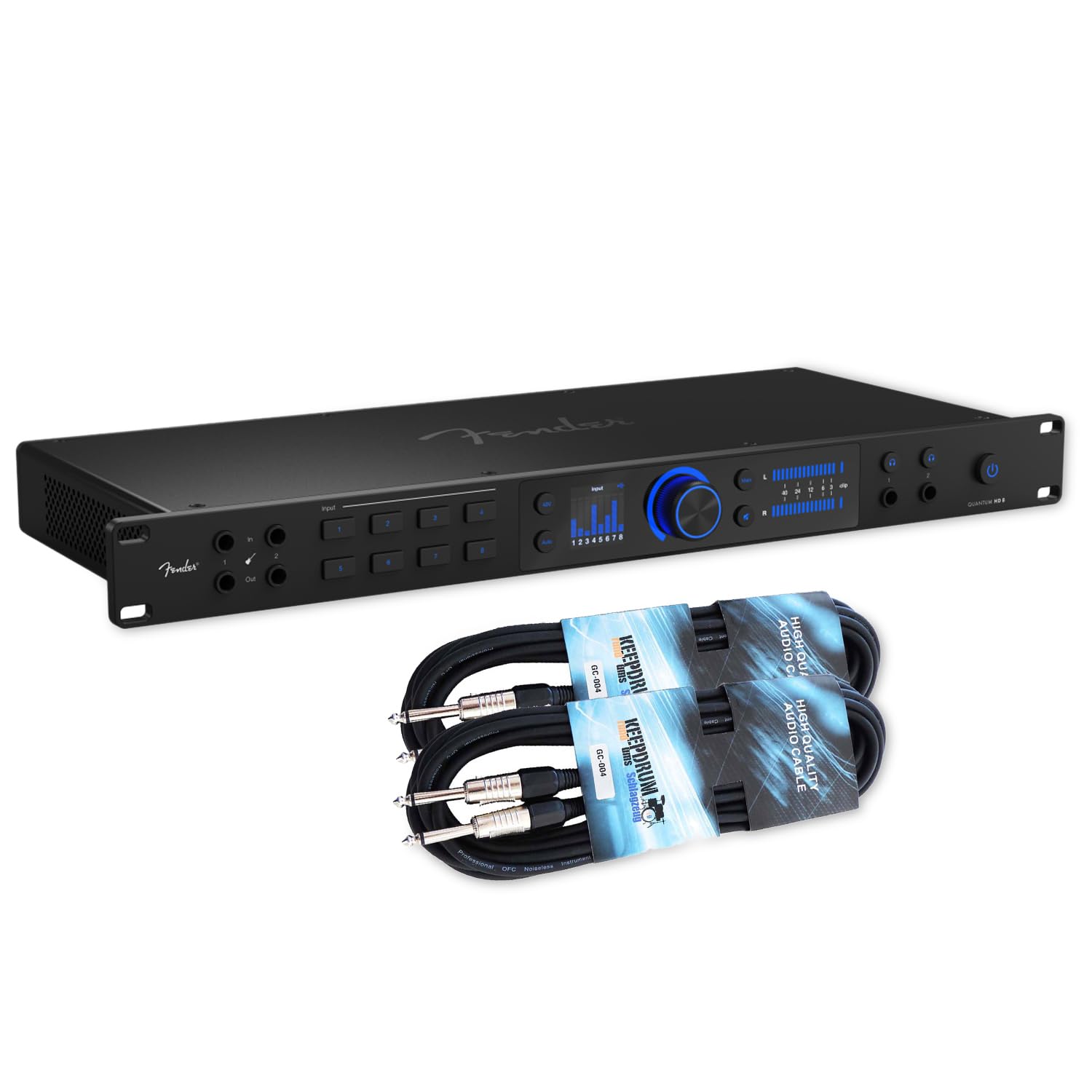 Fender Quantum HD 8 26 x 30-kanałowy interfejs audio USB-C z 2 x kabel keepdrum jack
