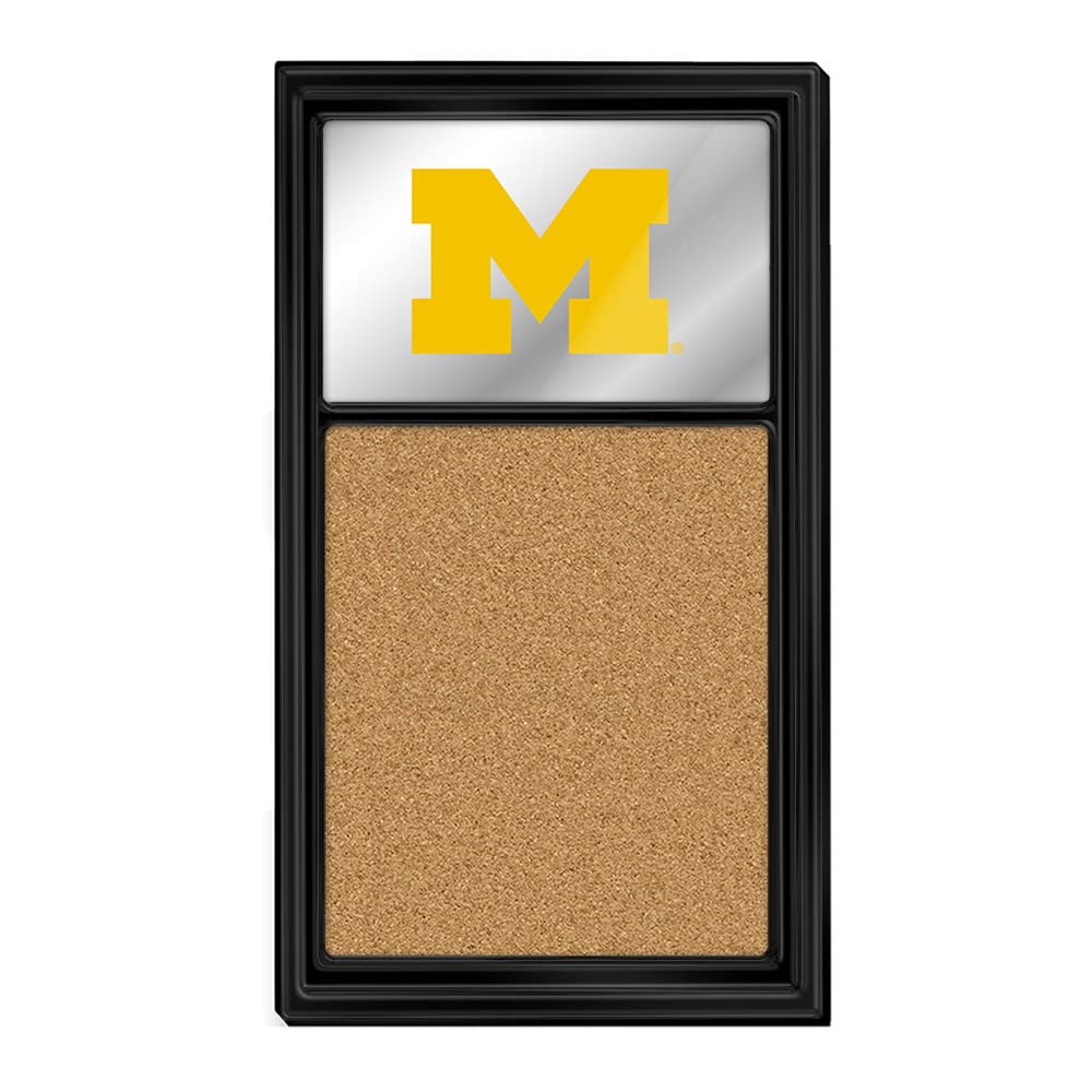 The Fan Brand NCAA Michigan Wolverines - Mirrored Cork Note Board - Sports Team Bar Sign Décor: Home, Dorm, Garage, Office, Fan Cave