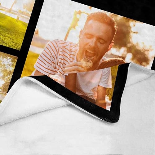 Vista 2 de Manta personalizada con foto, mantas personalizadas para papá y abuelo, regalos del Día del Padre, manta conmemorativa para la familia, regalos