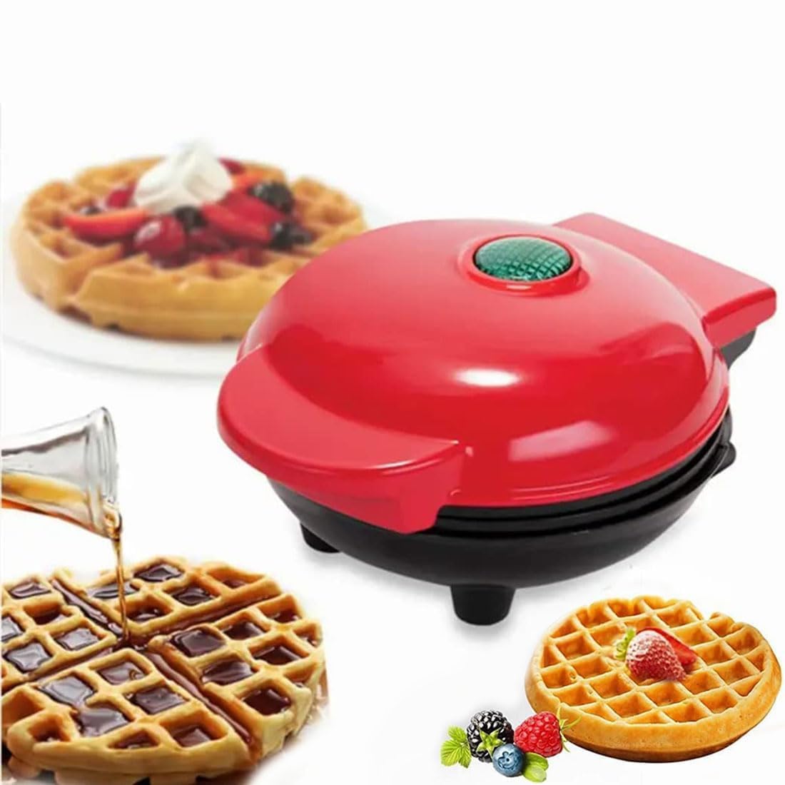 3 in 1 Mini Waffle Maker Machine 4 Inch 350 Watts individual Belgian